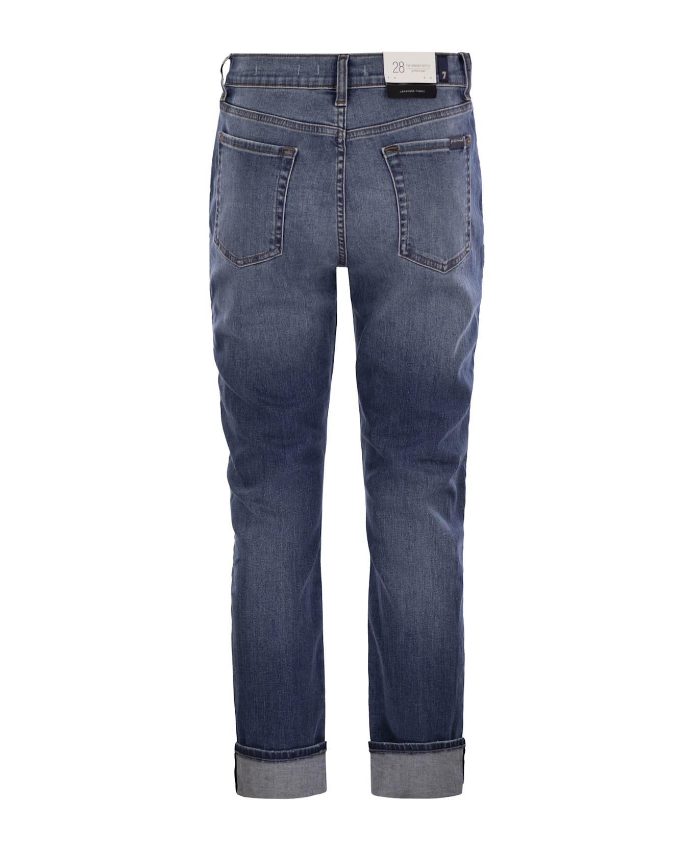 7 For All Mankind Relaxed Skinny - Medium Waist Boyfriend Jeans - Denim