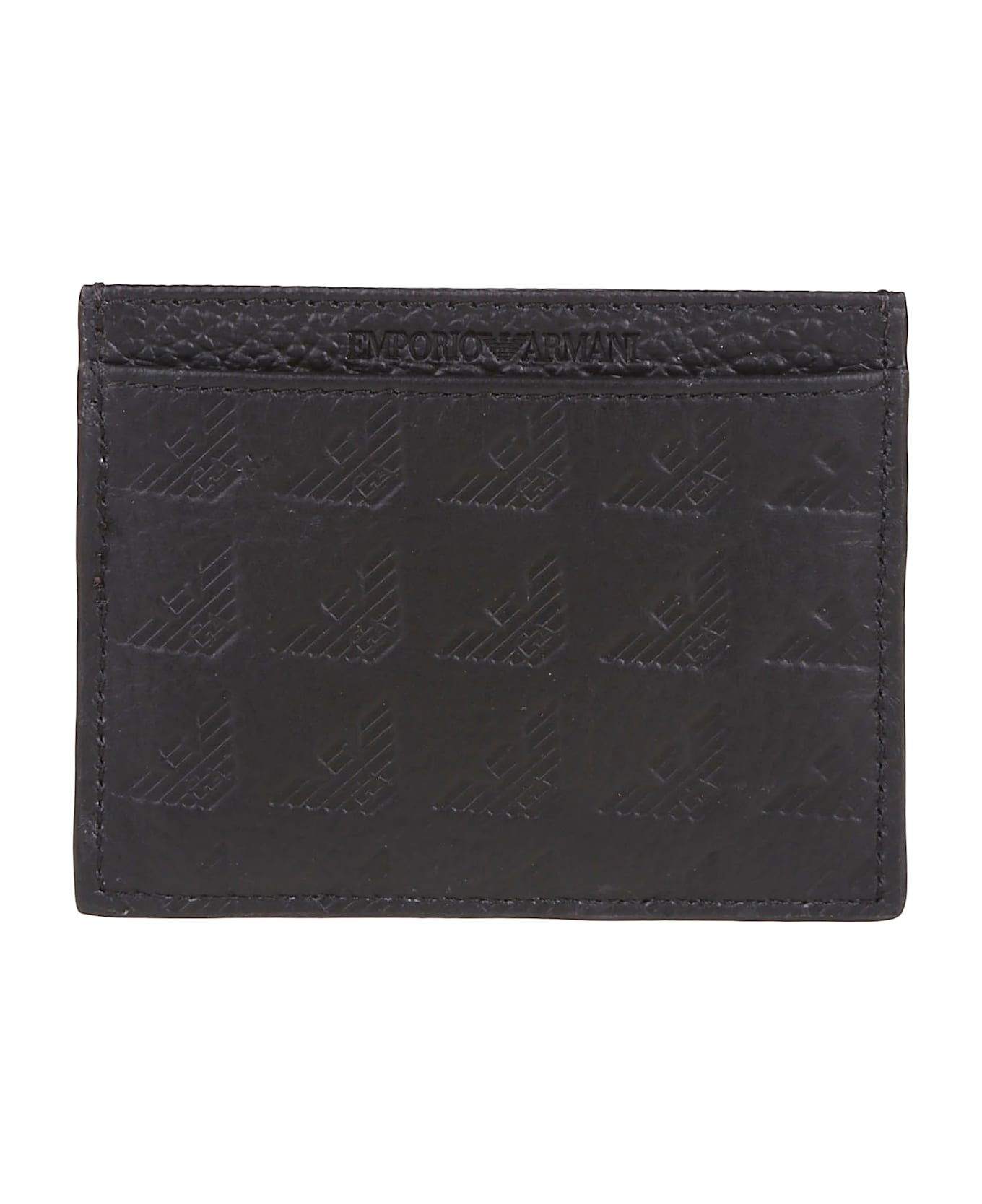 Emporio Armani Logo Plaque Credit Card Holder - Nero