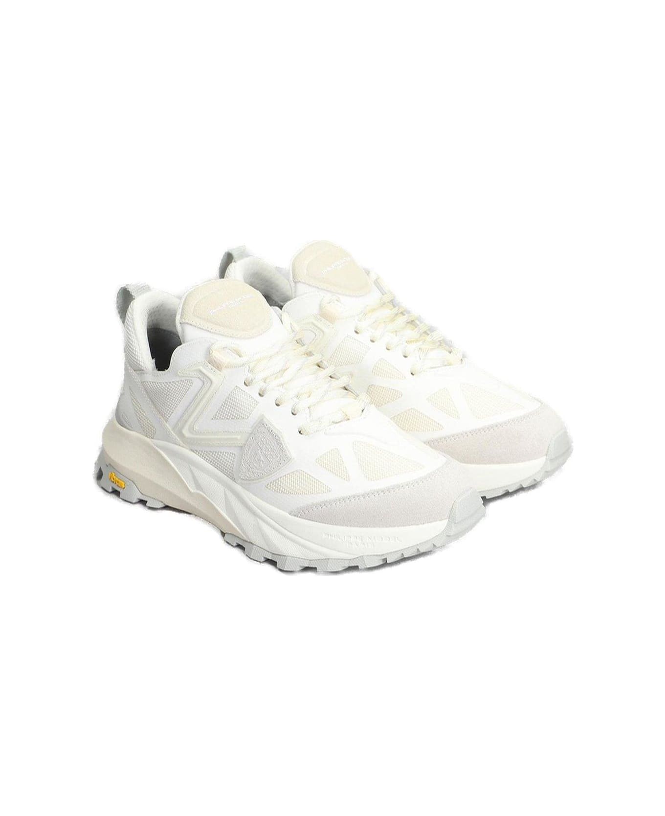 Philippe Model Logo Detailed Lace-up Sneakers - White