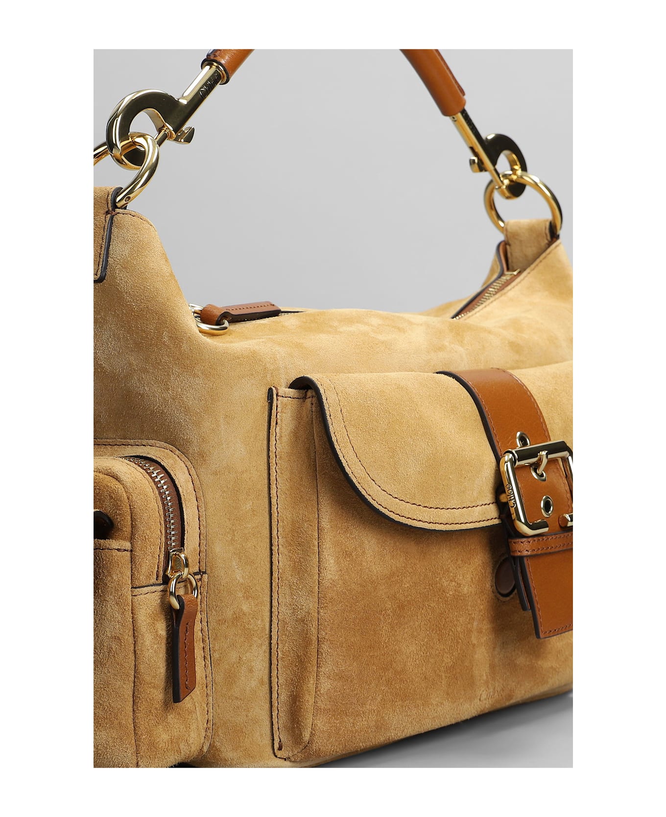 Chloé Camera Bag Shoulder Bag In Camel Suede - Camel