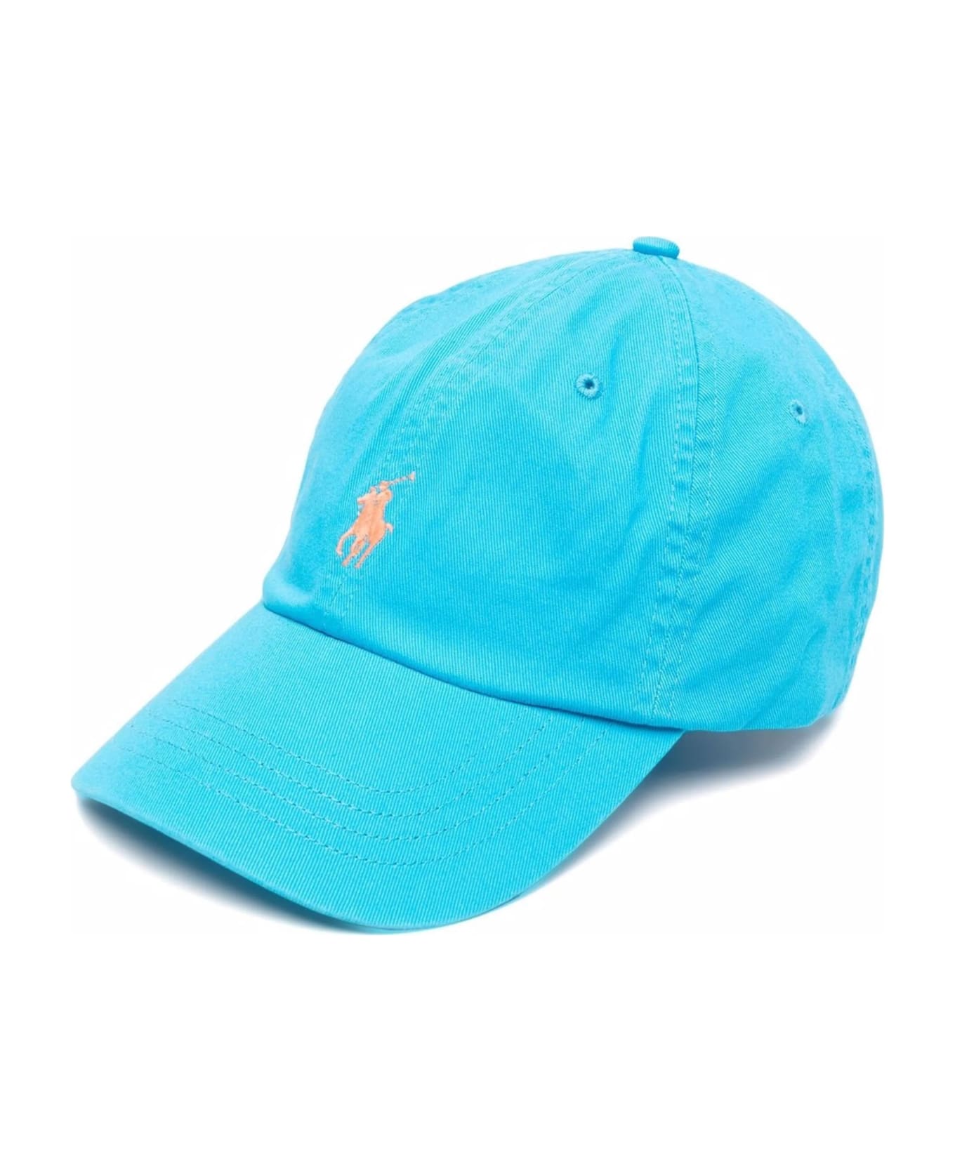Ralph Lauren Light Blue Baseball Hat With Contrasting Pony - Blue 帽子