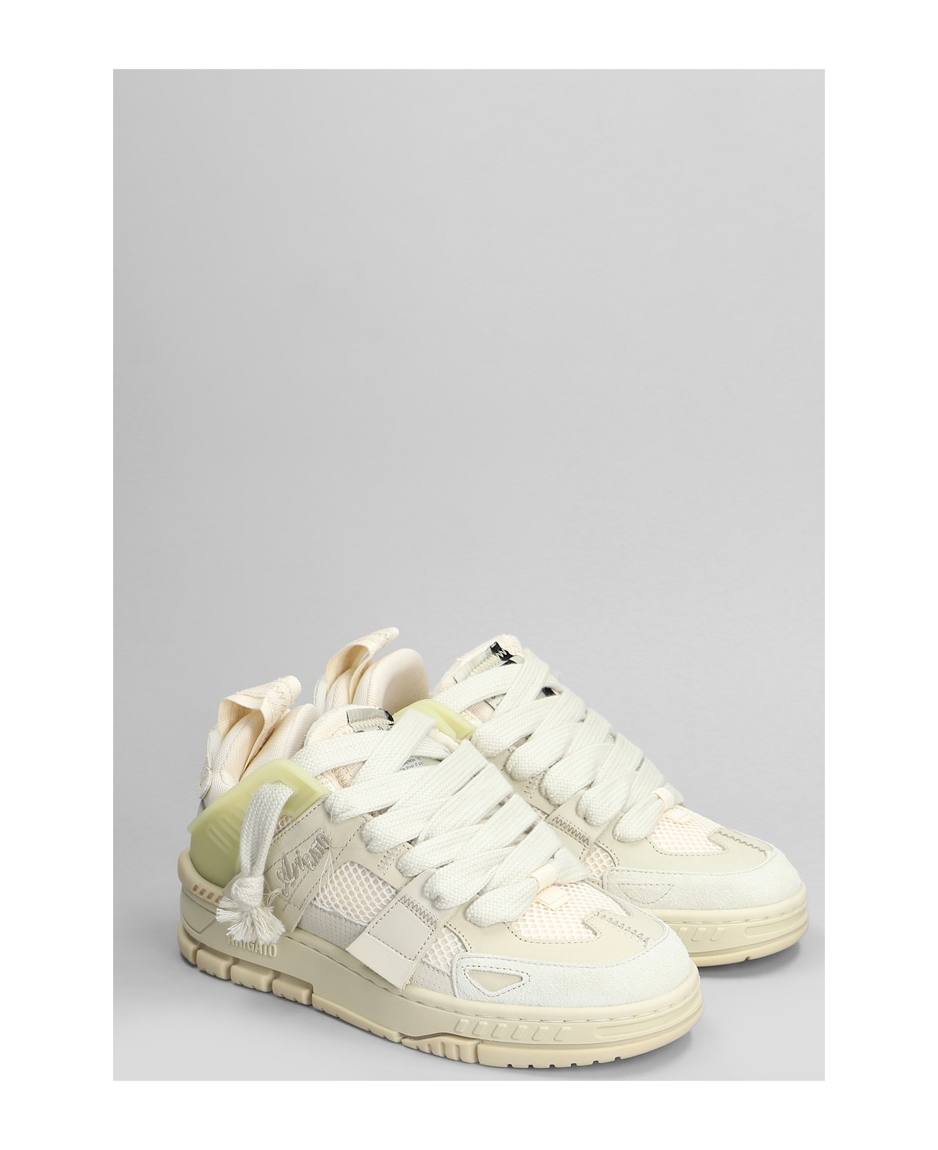 Axel Arigato Area Patchwork Sneakers In Beige Suede And Leather - NEUTRALS
