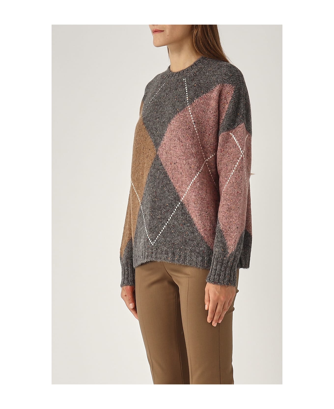 Gran Sasso Alpaca Sweater - ANTRACITE-FANGO