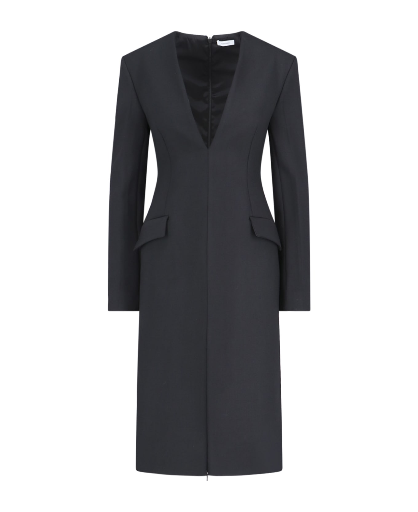 Ferragamo Deep Neckline Dress - Black   コート