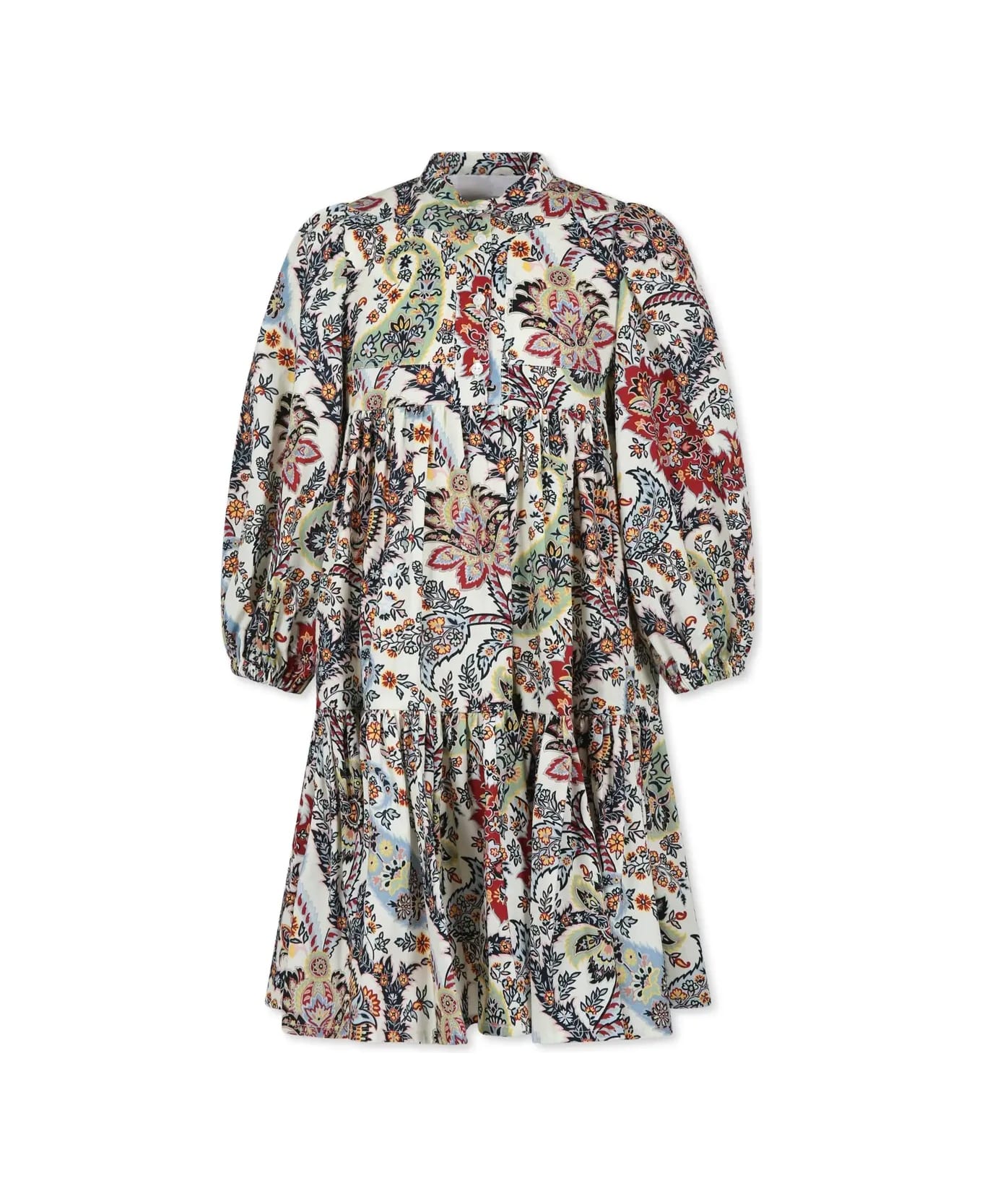 Etro Midi Dress With Floral Paisley Print All-over - White