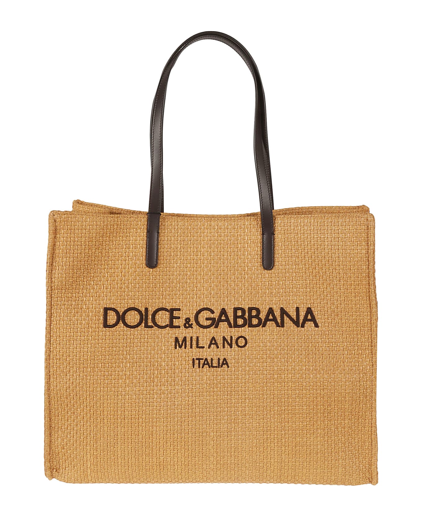 Dolce & Gabbana Logo Milano Tote - Camel/Dark Brown