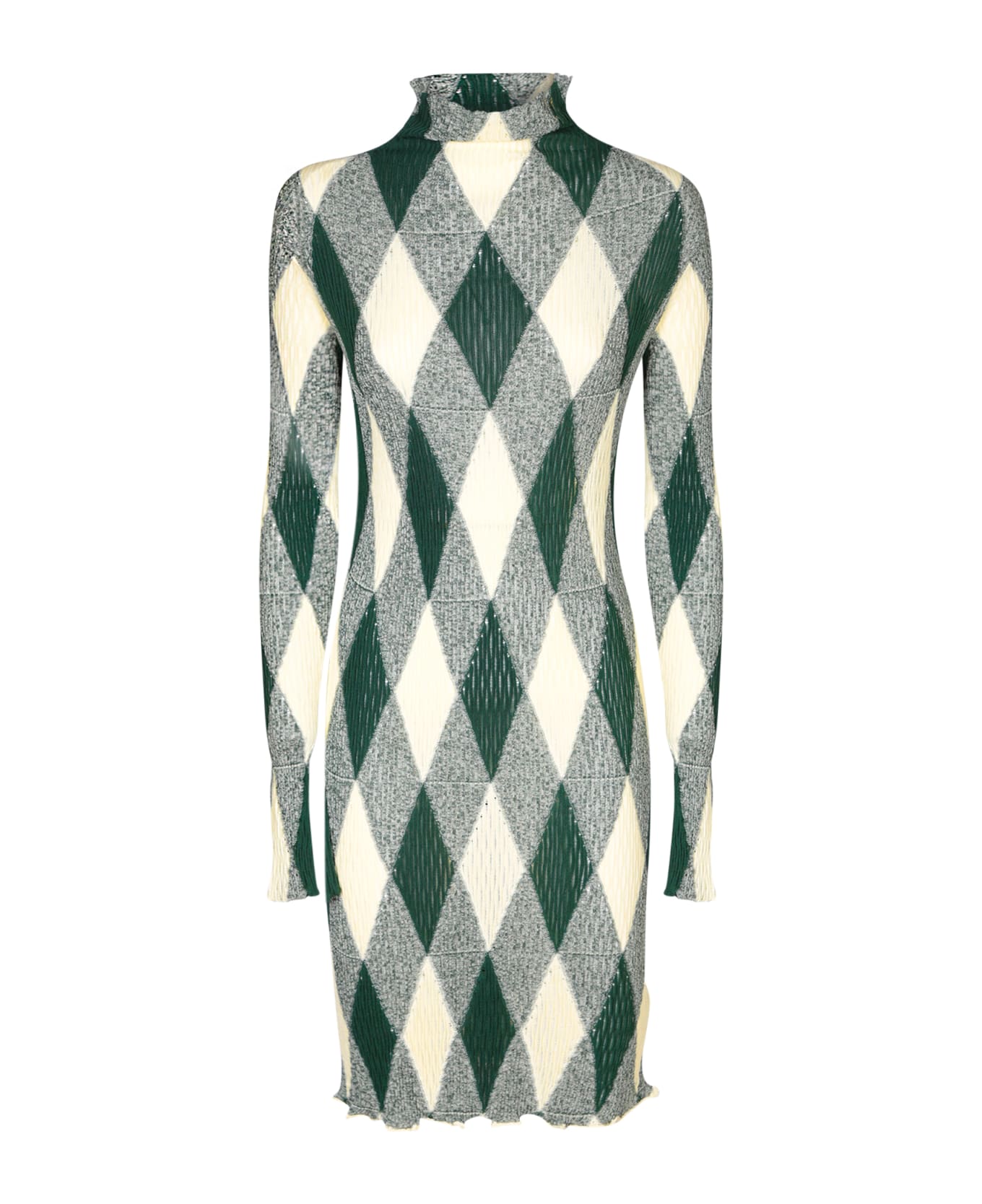 Burberry Argyle Motif Dress - GREEN