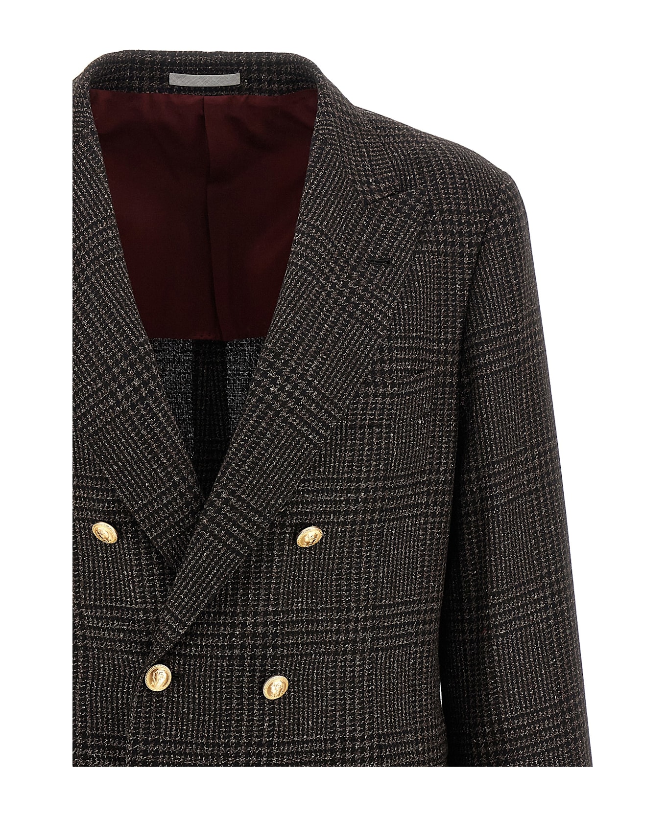 Brunello Cucinelli Prince Of Wales Blazer - Brown