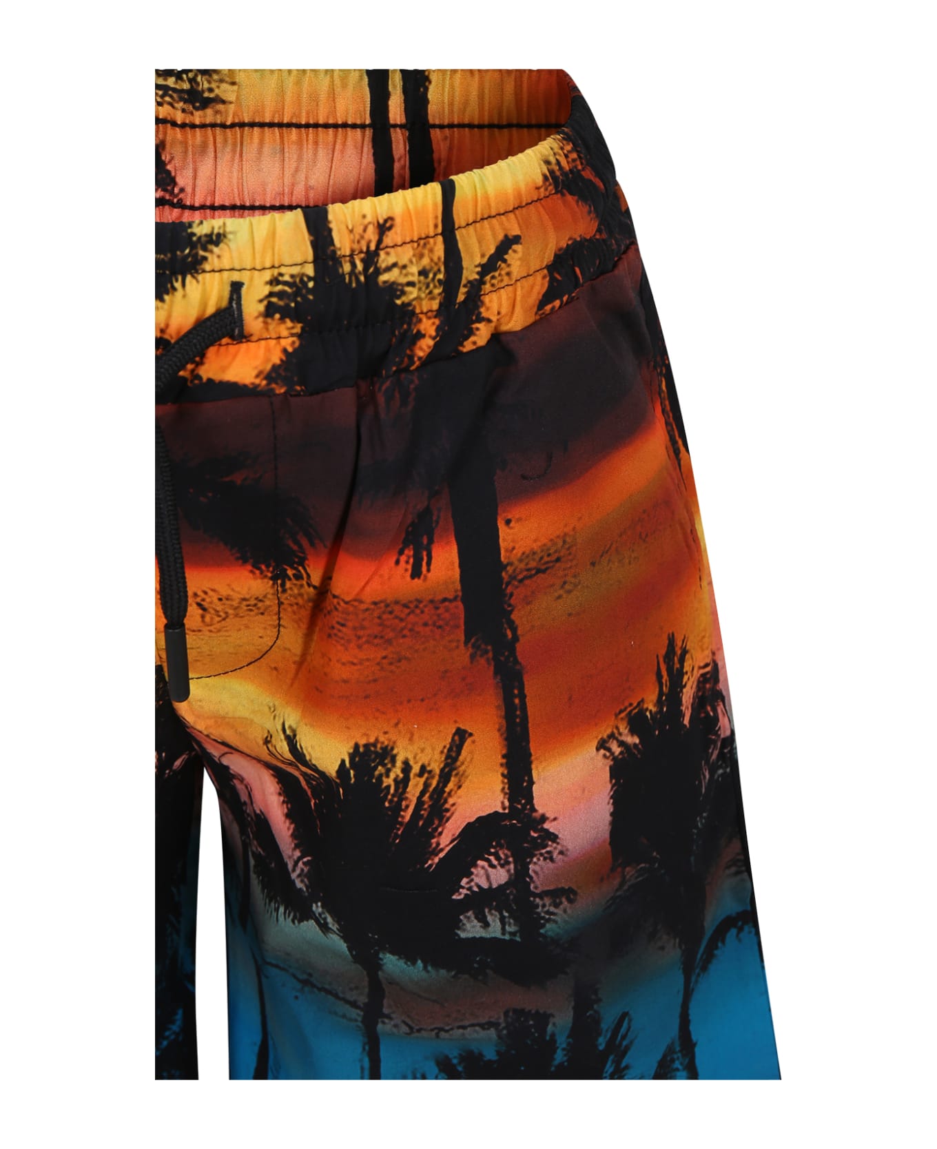 MSGM Orange Shorts For Boy With Palm Tree Print - Multicolor