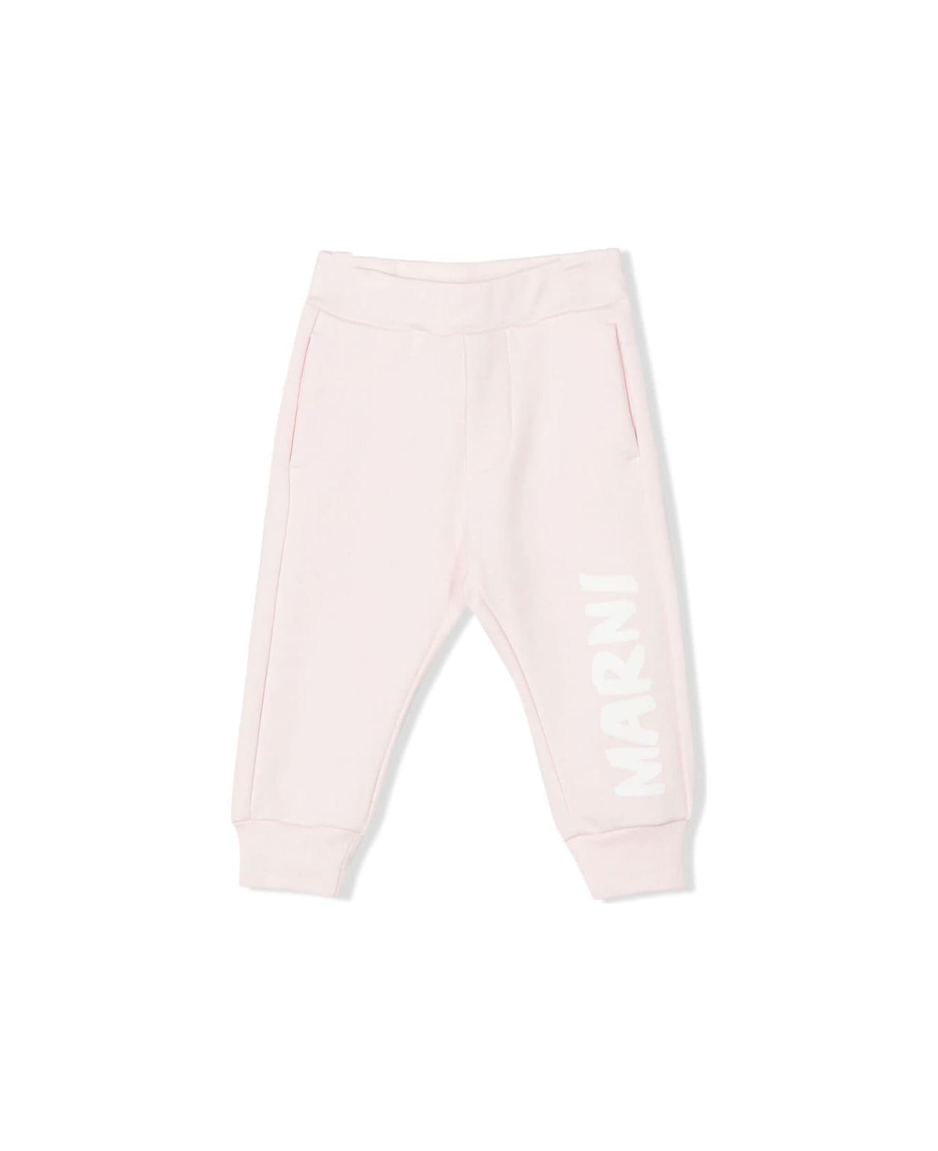 Marni Trousers With Logo - Pink