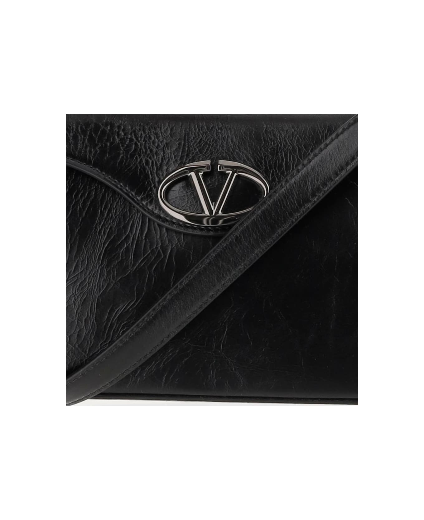 Valentino Garavani Vsignature Leather Shoulder Bag - Black