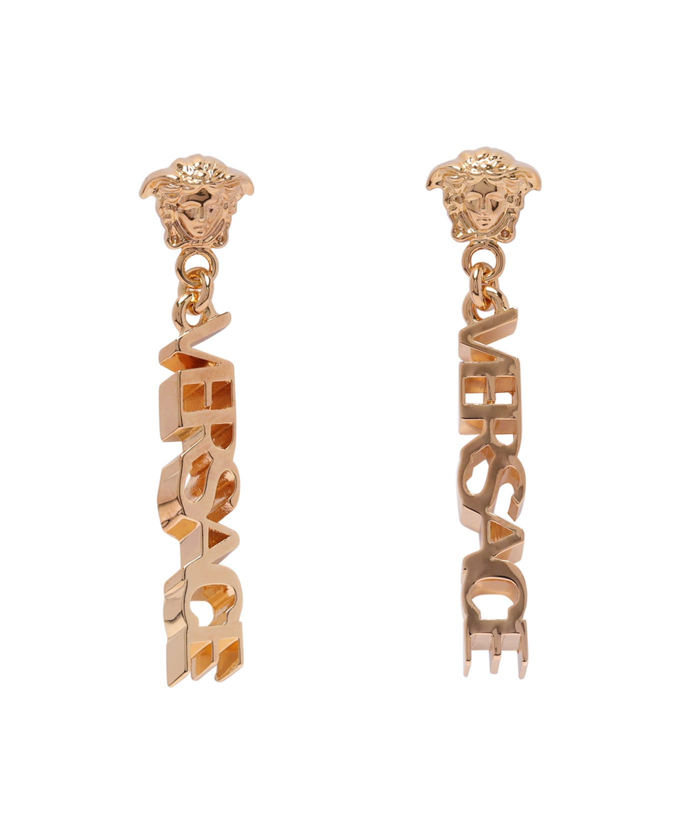 Versace La Medusa Logo Earrings - Golden