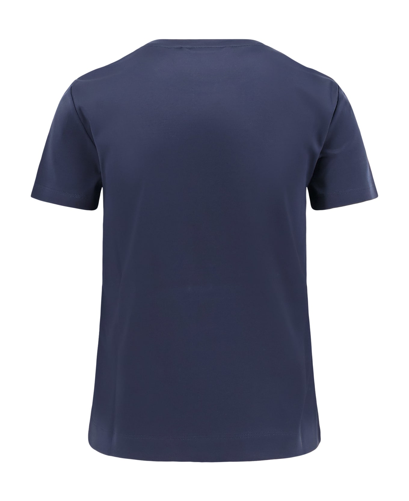 Max Mara Logo Embroidered Crewneck T-shirt - Blue
