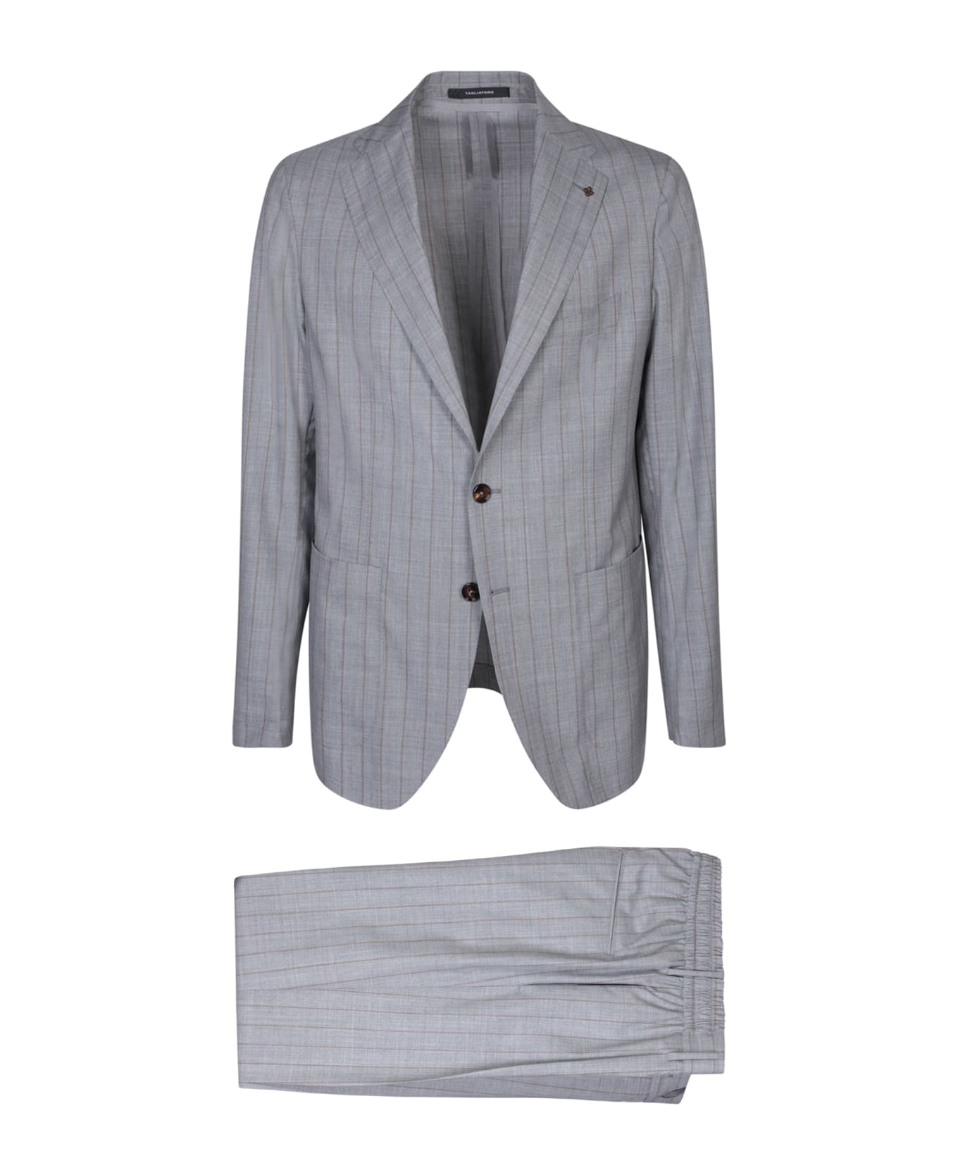 Tagliatore Grey/brown Pinstripe Suit - Brown