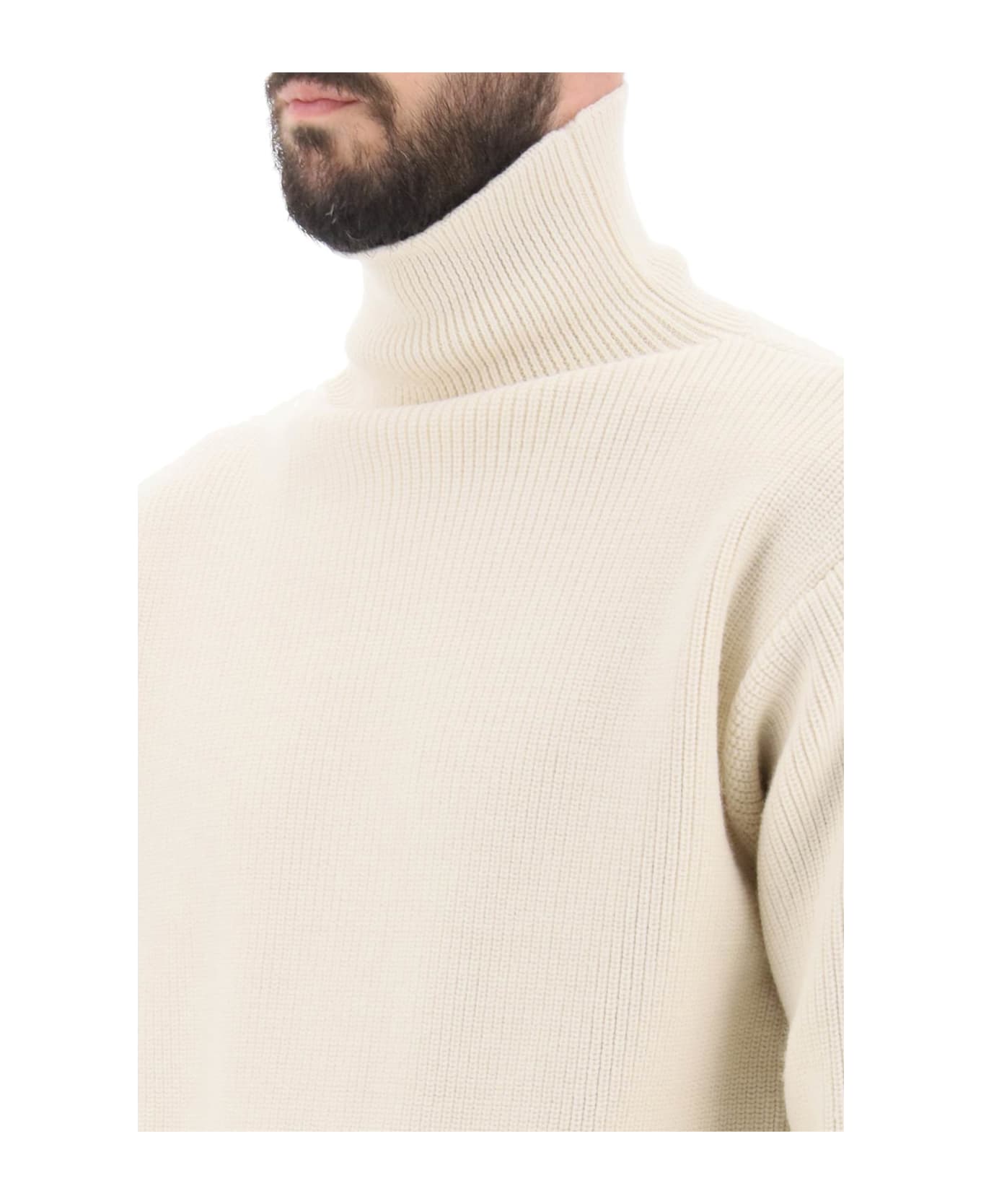 Jil Sander Side Zip High Neck Sweater - NATURAL (White)