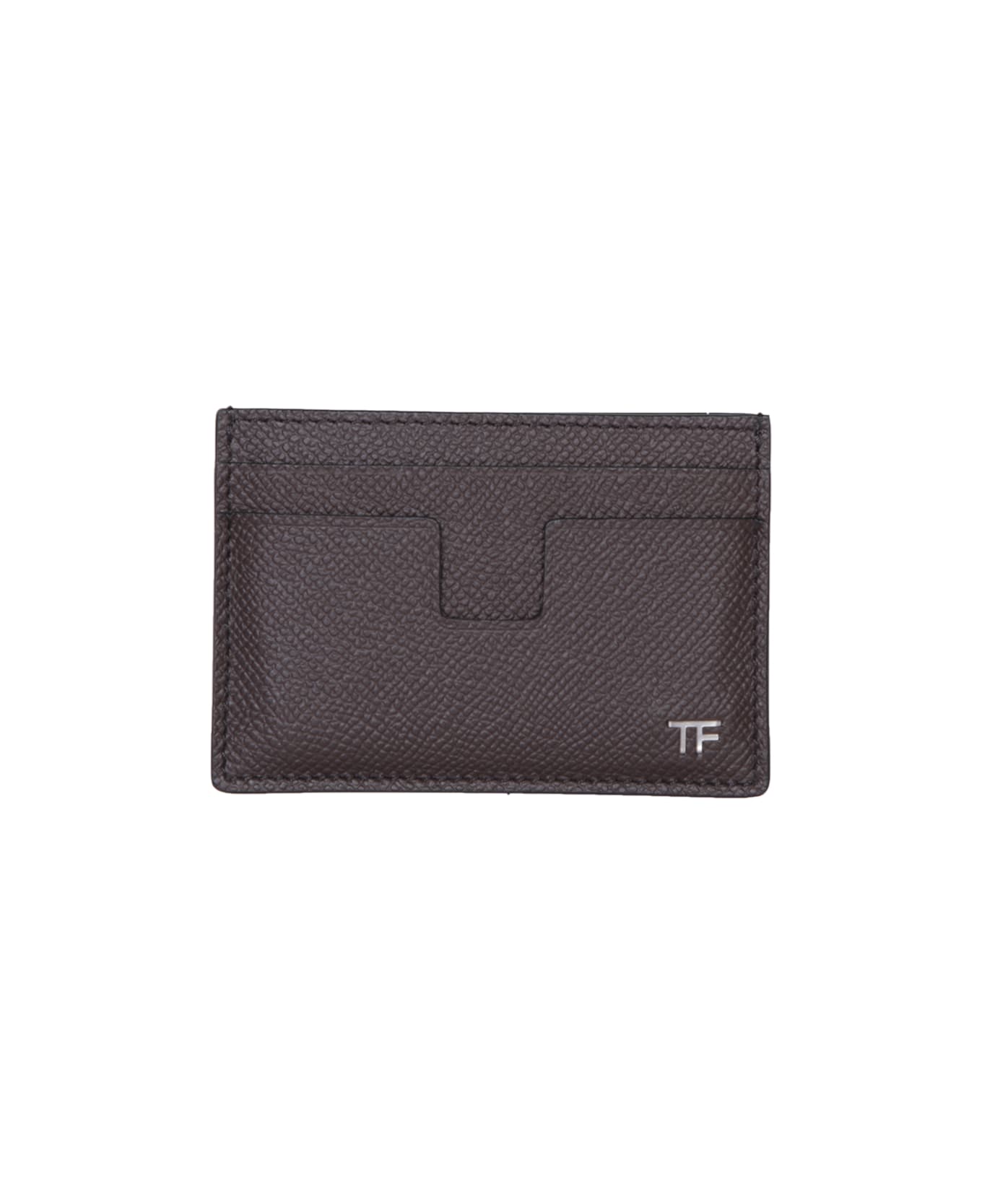 Tom Ford Logo Plaque Classic Credit Card Holder - Chocolate