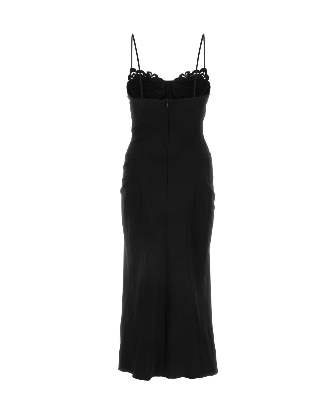 Ermanno Scervino Black Stretch Polyester Dress - NERO
