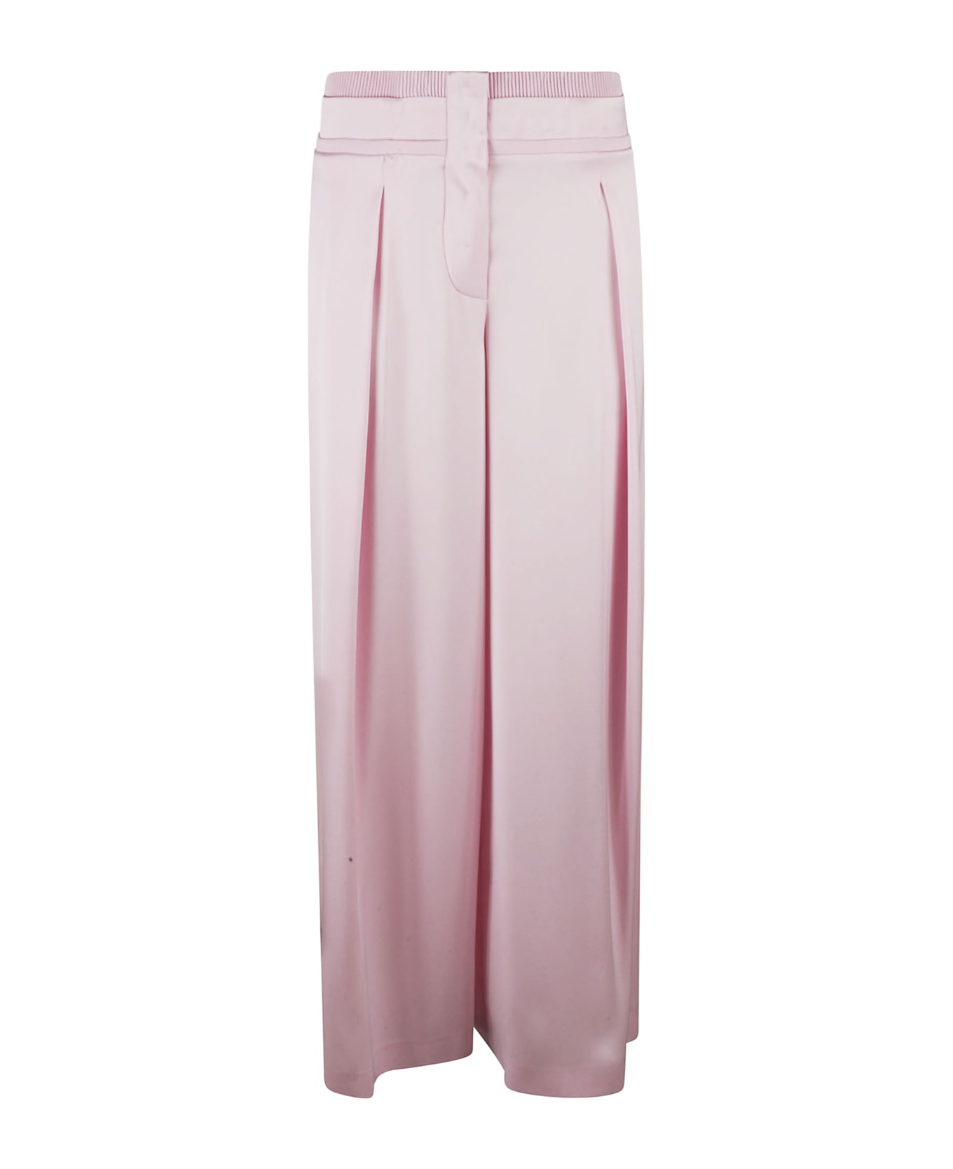 Genny Elastic Waist Wide Leg Trousers - Pink