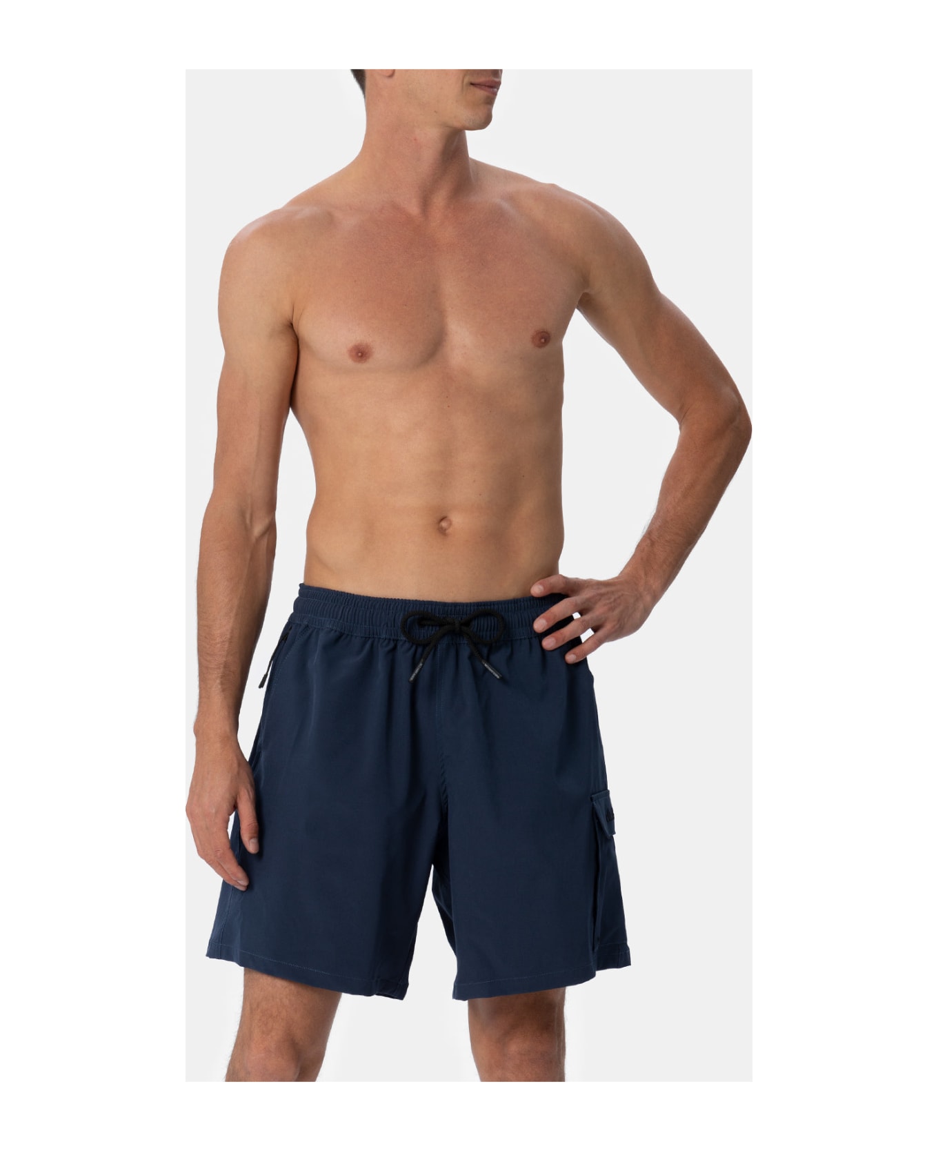 MC2 Saint Barth Blue Classic Stretch Comfort Travel Swim Shorts - BLUE