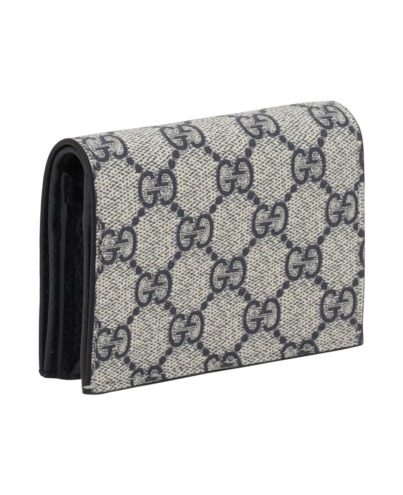 Gucci Leather Card Holder - Blu/beige Blu