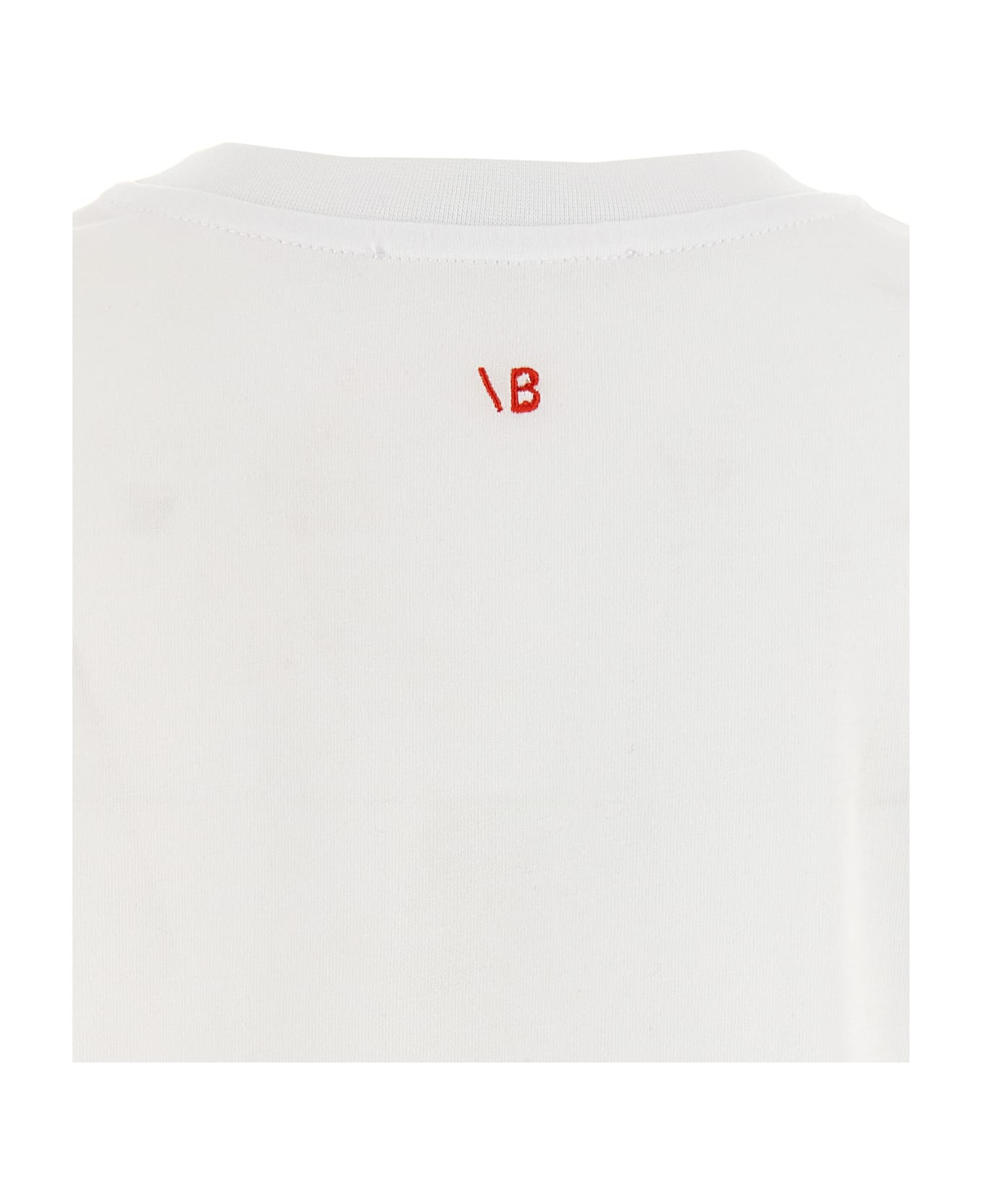 Victoria Beckham Mini Logo Embroidery T-shirt - White