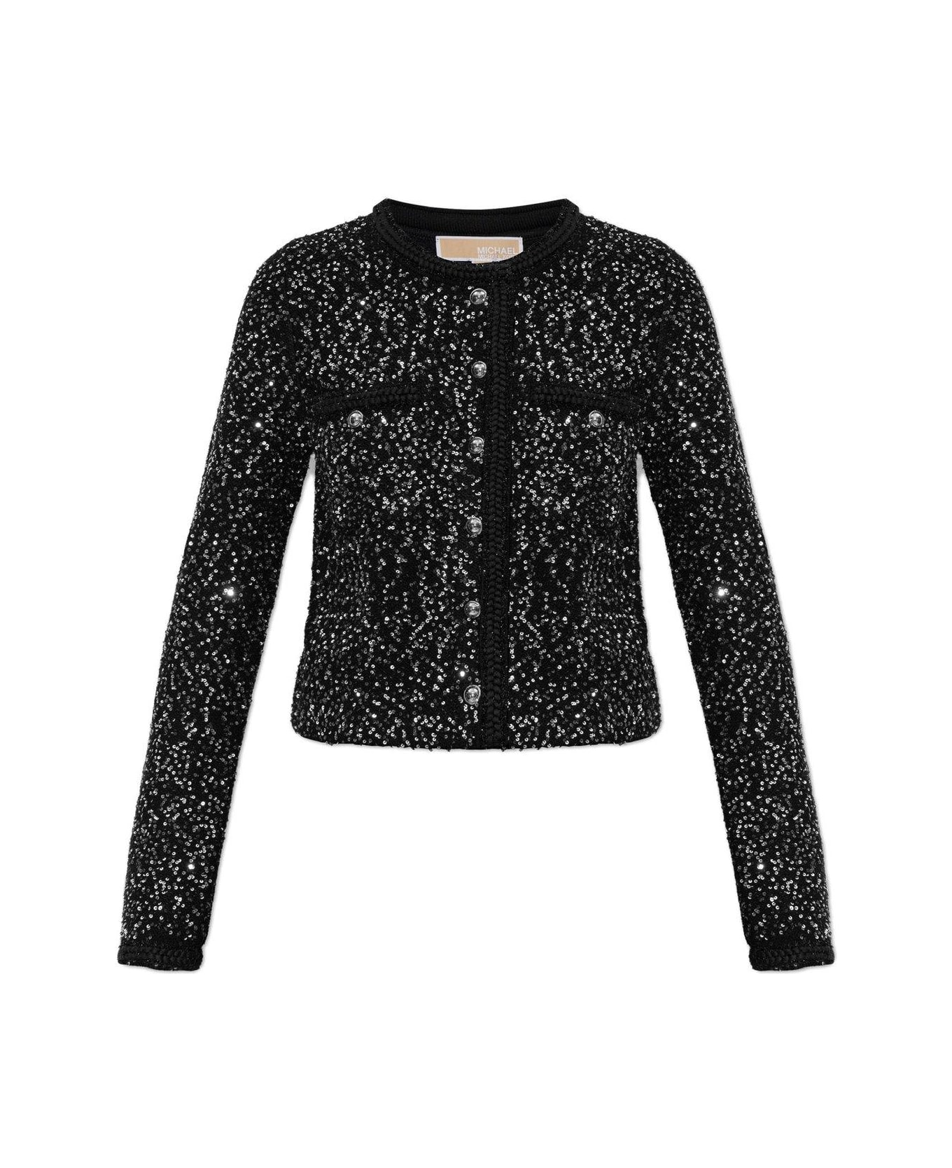 Michael Kors Sequin-embellished Cardigan - Black Silver