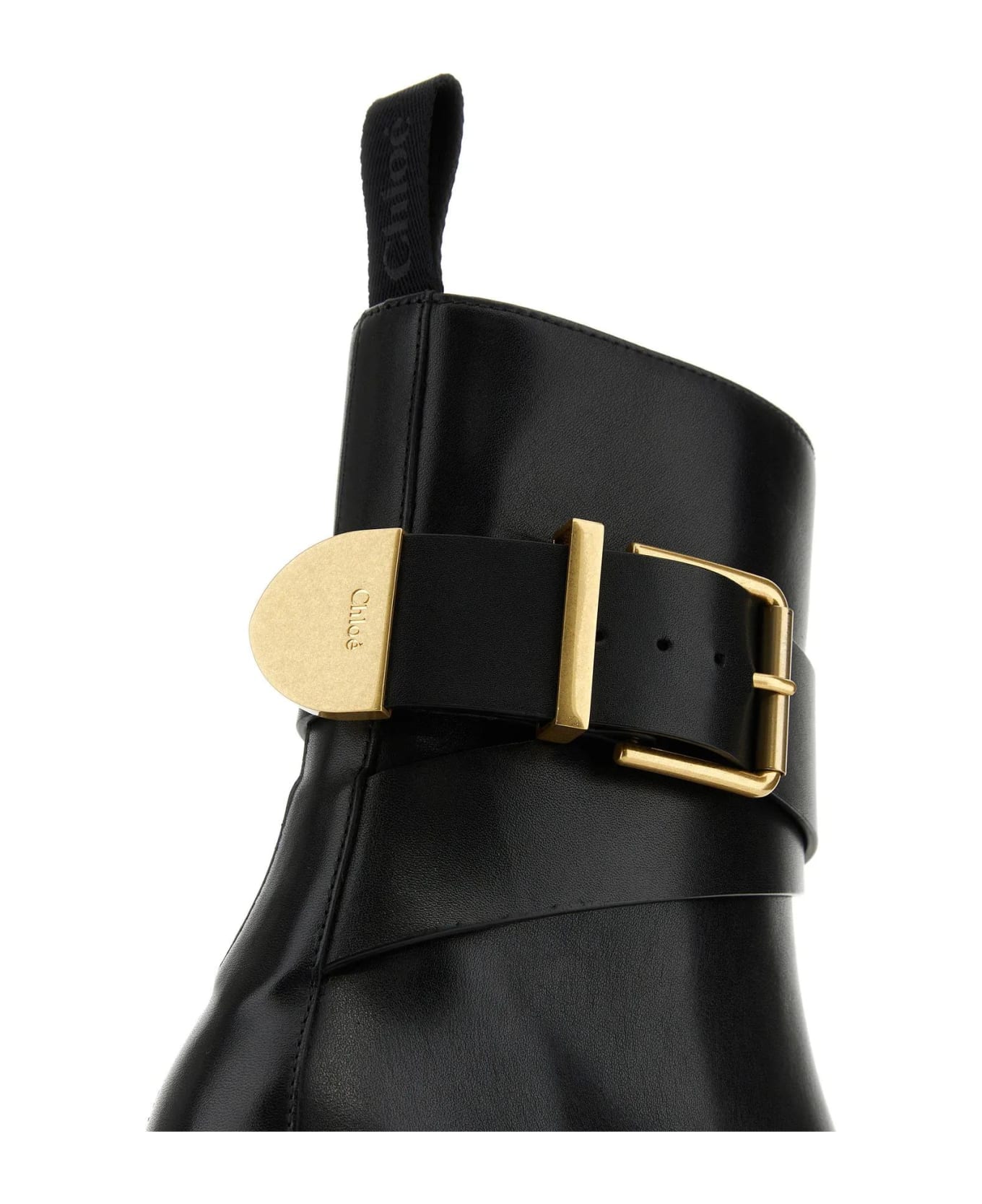 Chloé Black Leather Owena Ankle Boots - Black ブーツ