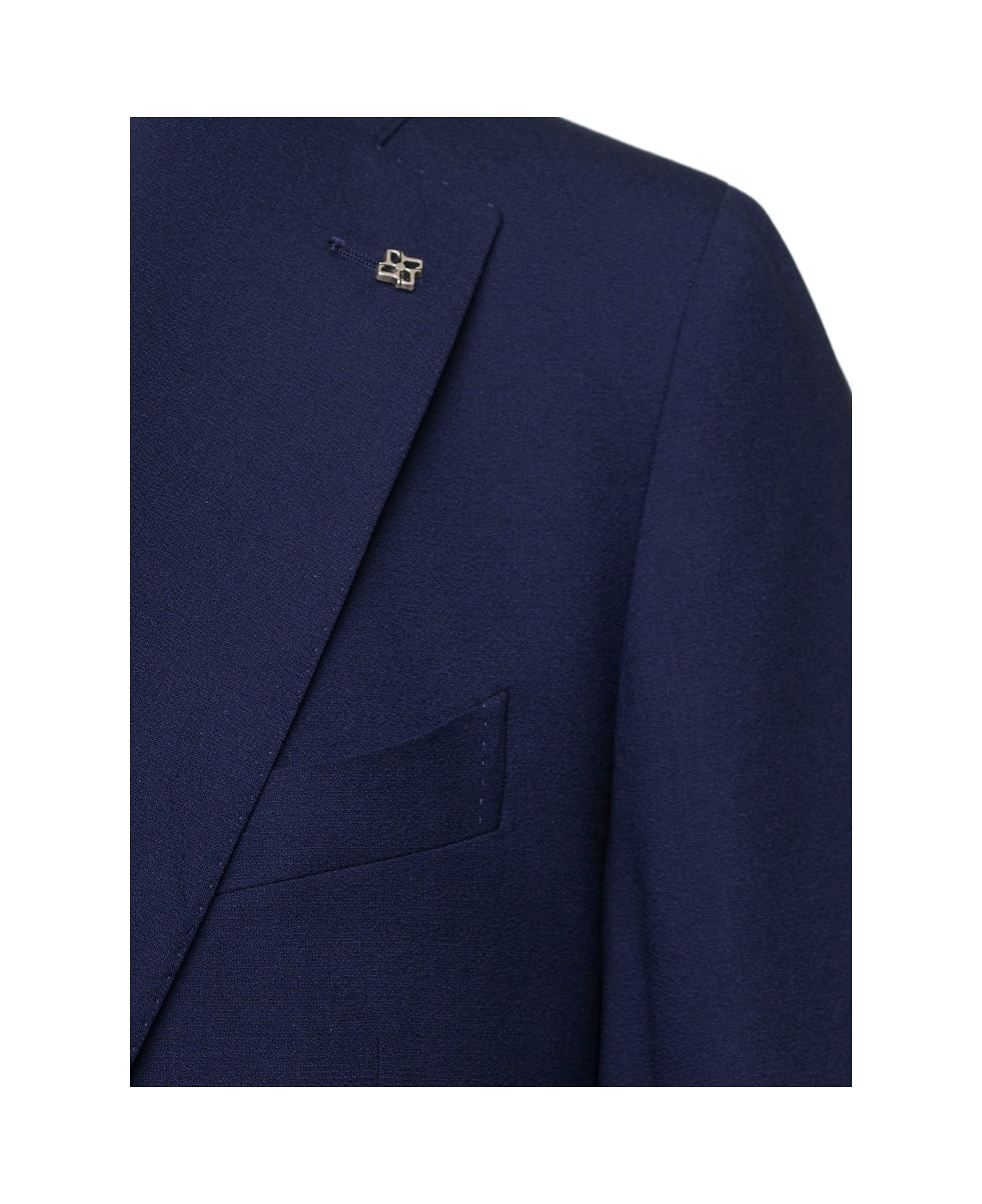 Tagliatore Blue Single-breasted Suit In Wool Blend Man - Blu