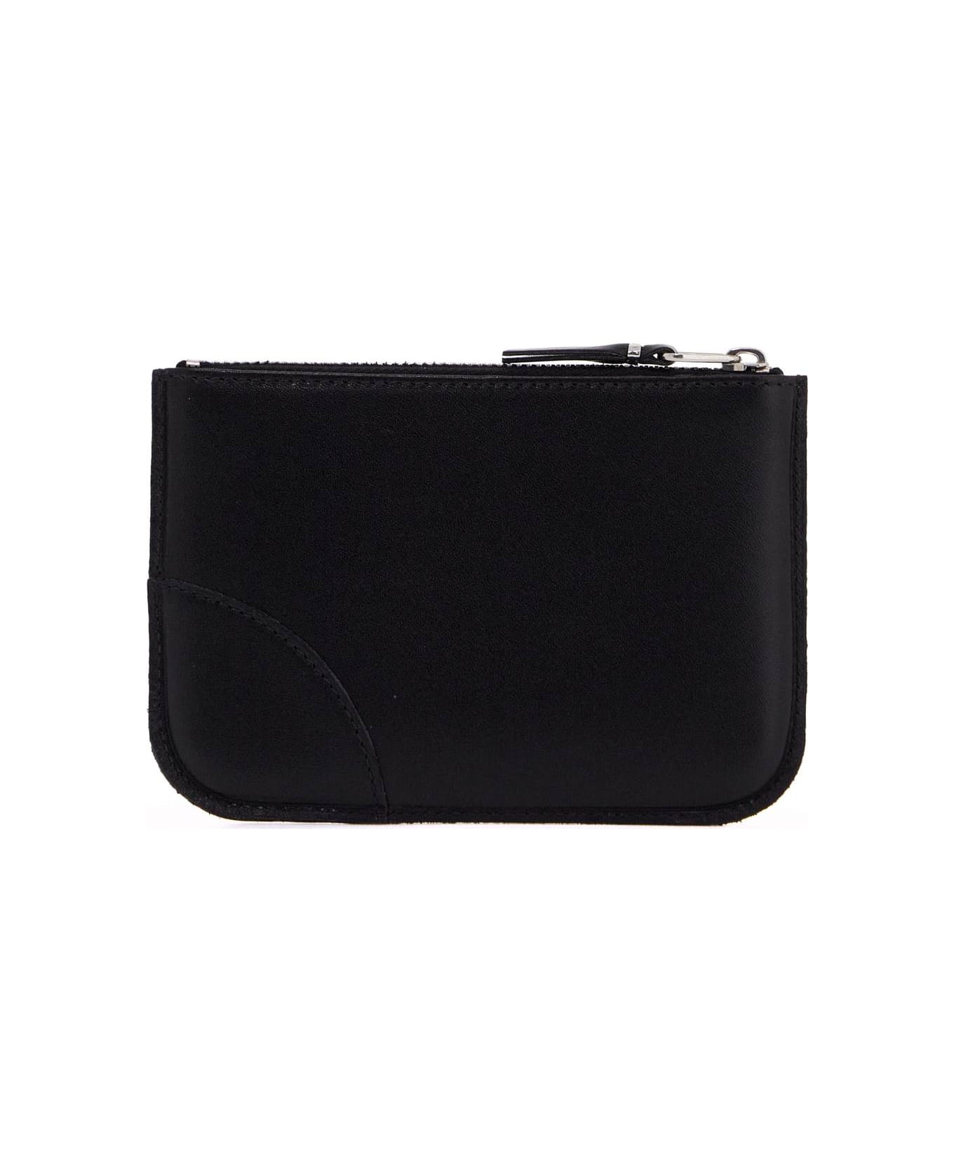 Comme des Garçons Wallet Leather Pouch With Large Eyelet Detail - BLACK (Black)