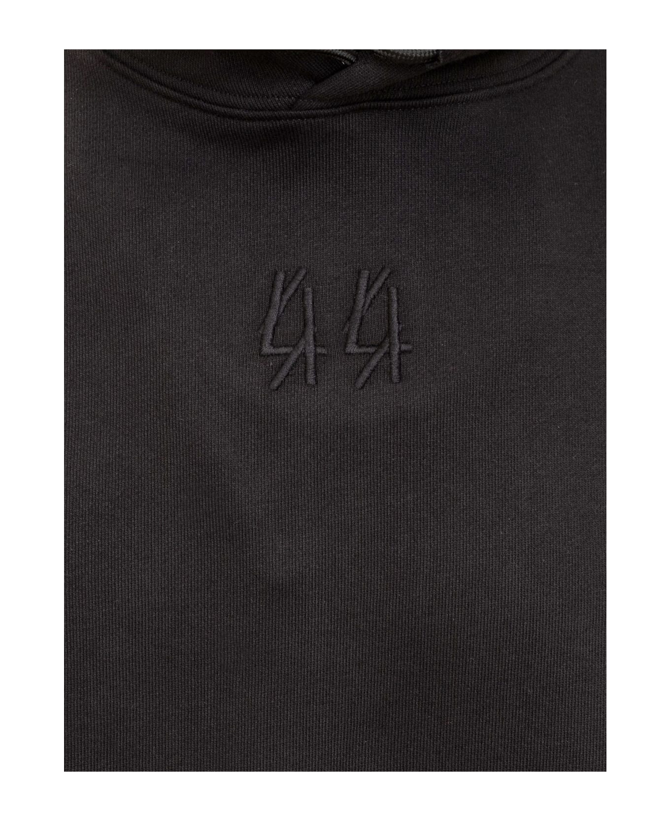 44 Label Group Hoodie With Logo Fleece - BLACK