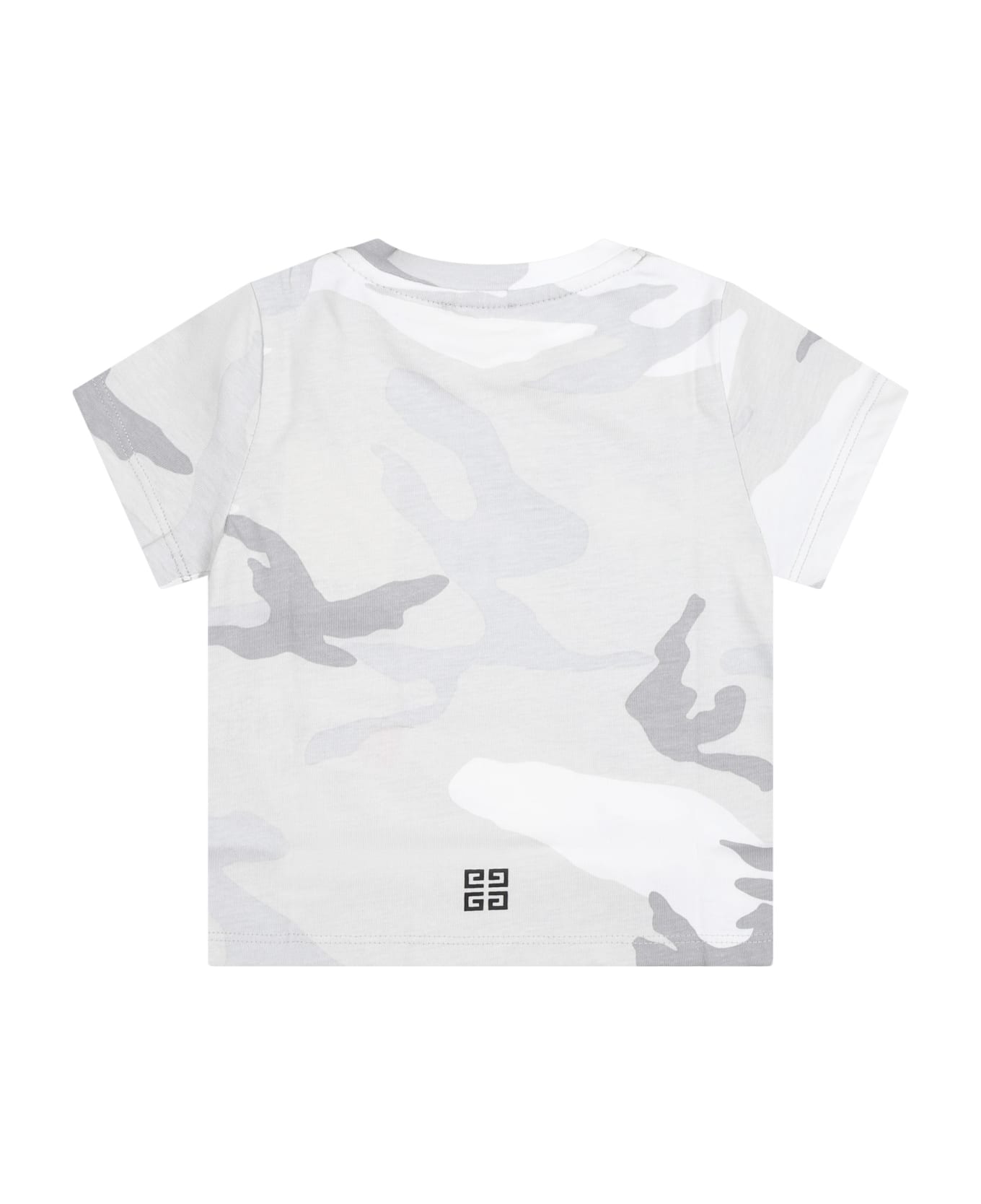 Givenchy Gray T-shirt For Baby Boy With Camouflage Print - Grey