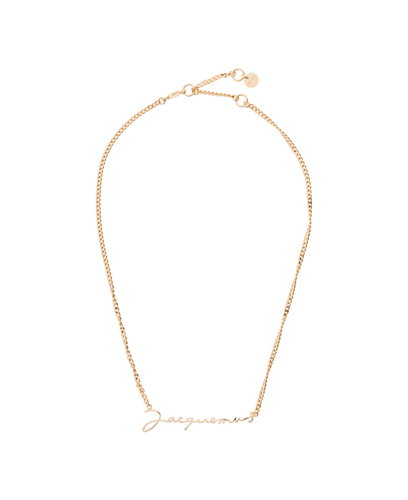 Jacquemus Le Chaine Necklace With Logo Plaque - Gold