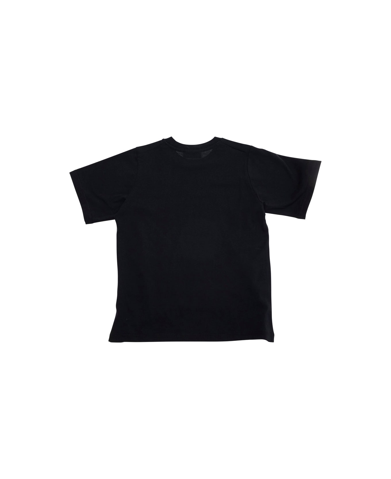 Dsquared2 Black Crewneck T-shirt With Logo Lettering On The Front In Cotton Boy - Black