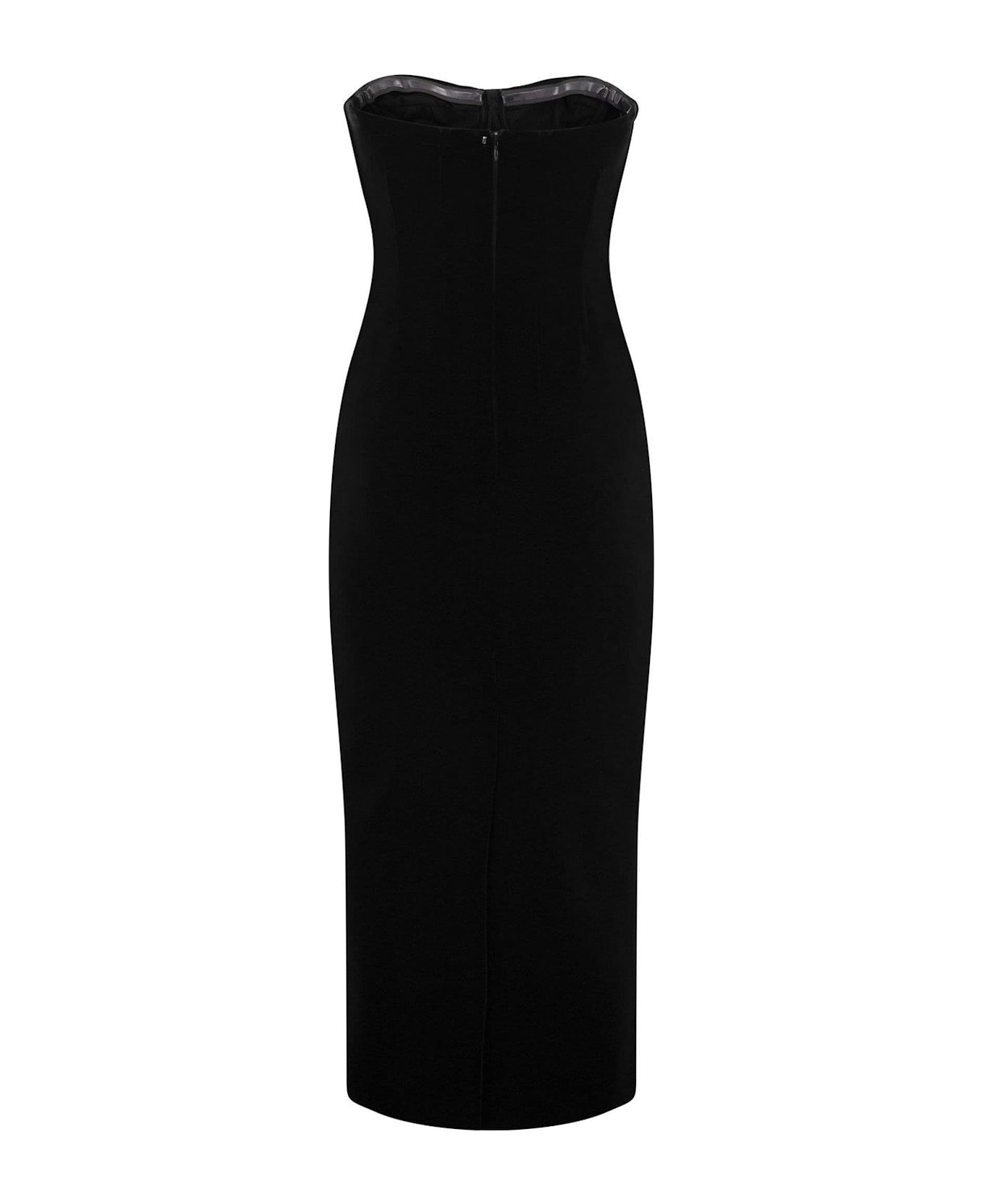 SportMax Strapless Velvet Dress - Black