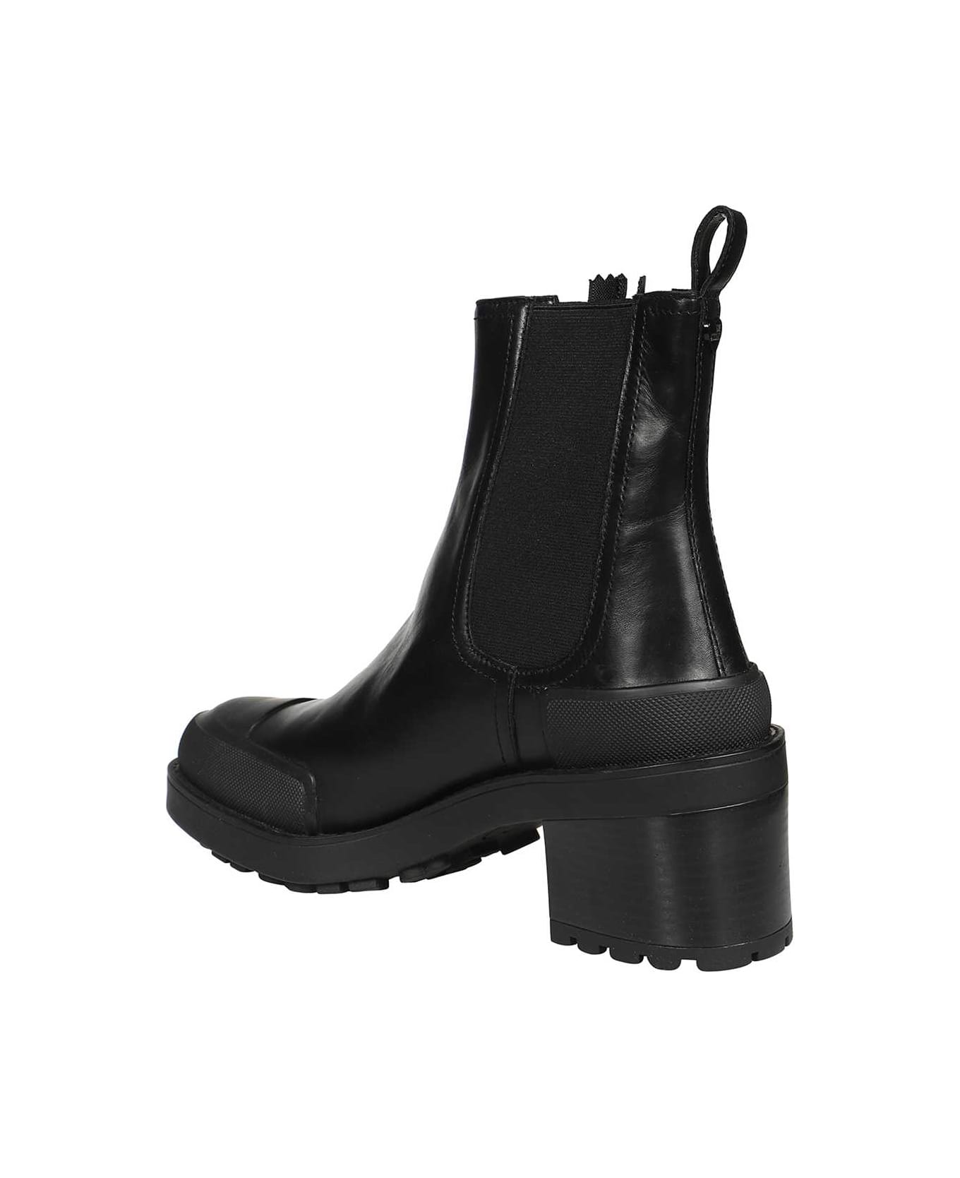 Love Moschino Leather Ankle Boots - black