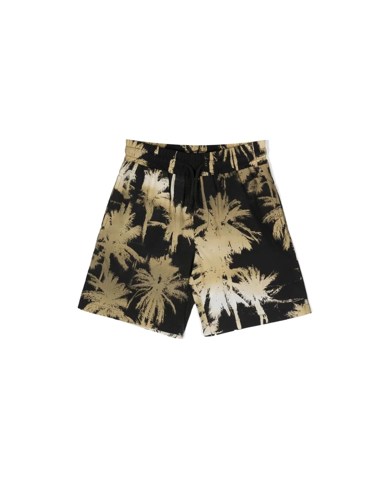 MSGM Black Shorts With Palm Tree Print - Nero