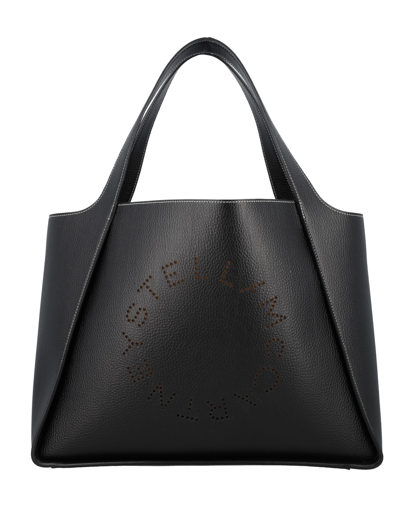 Stella McCartney Logo Grainy Alter Mat Tote Bag - Nero