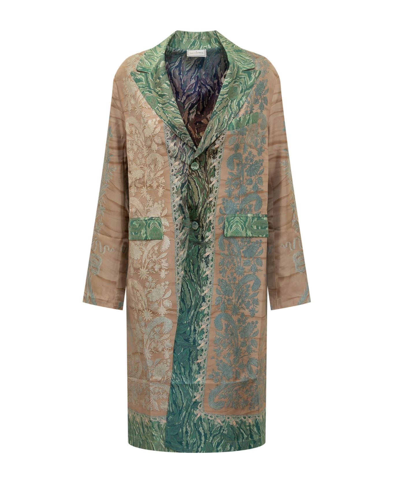 Pierre-Louis Mascia Silk Coat With Floral Pattern - CIPRIA AZZURRO コート