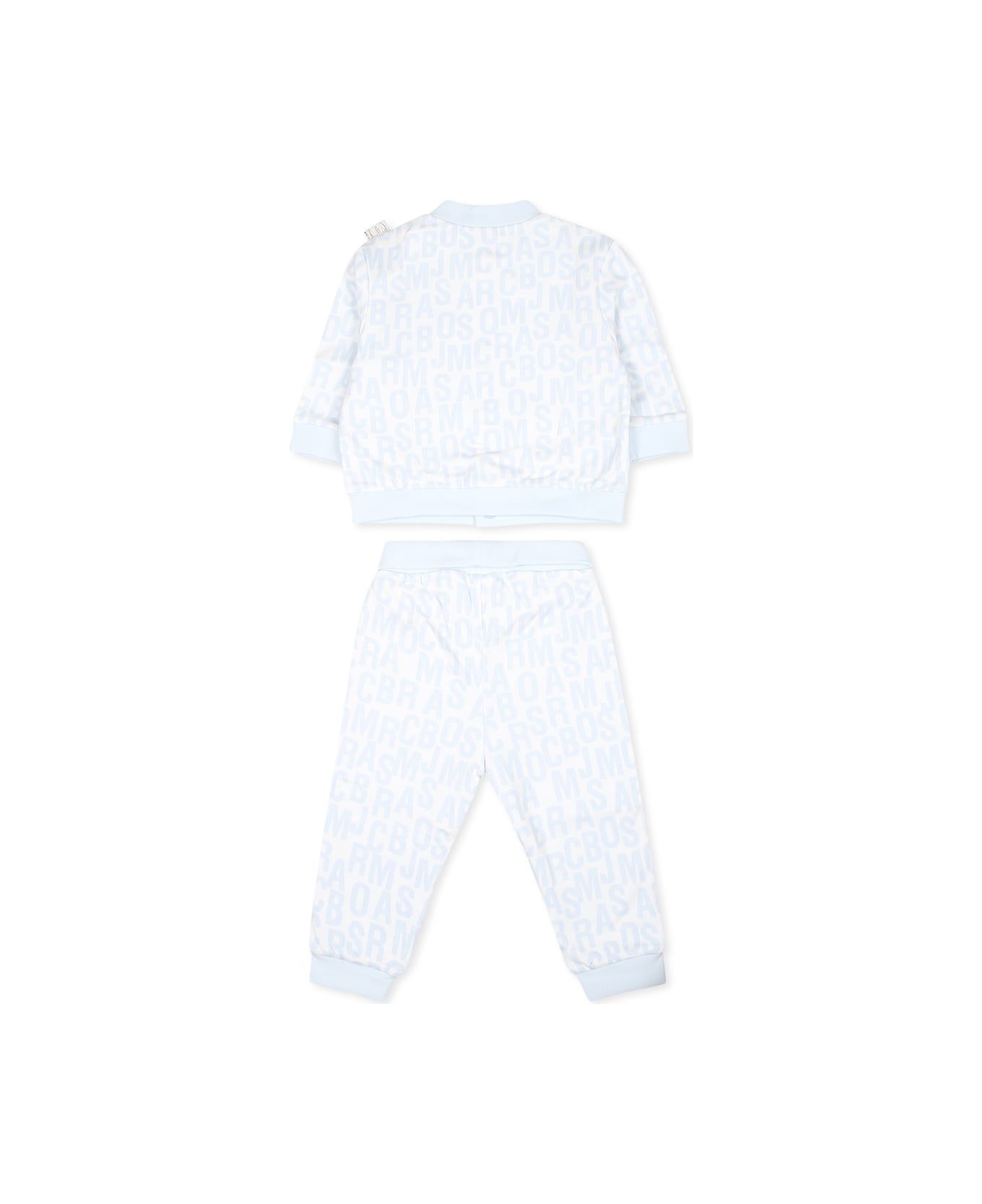 Marc Jacobs Light Blue Suit For Baby Boy With Logo - Light Blue