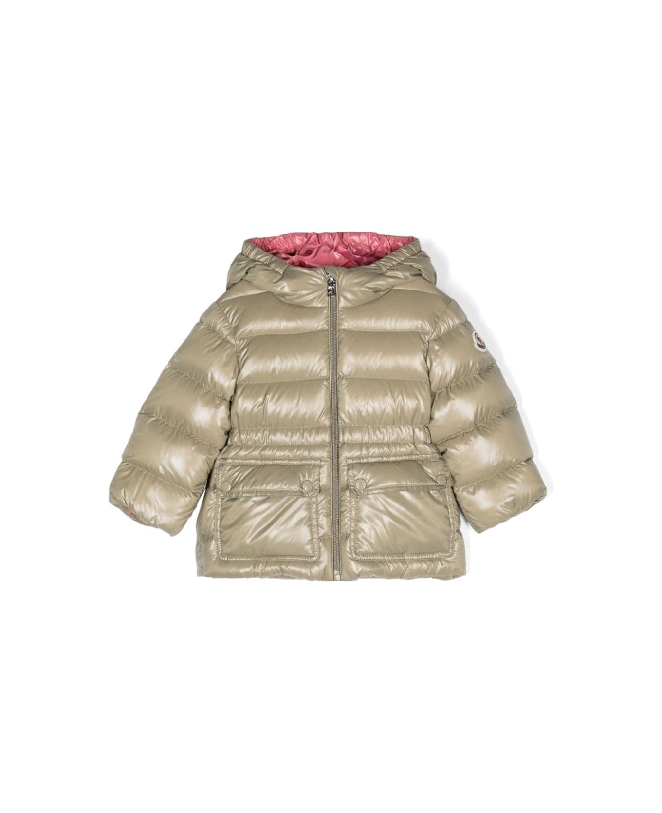Moncler Green Down Jacket Baby Girl - Green