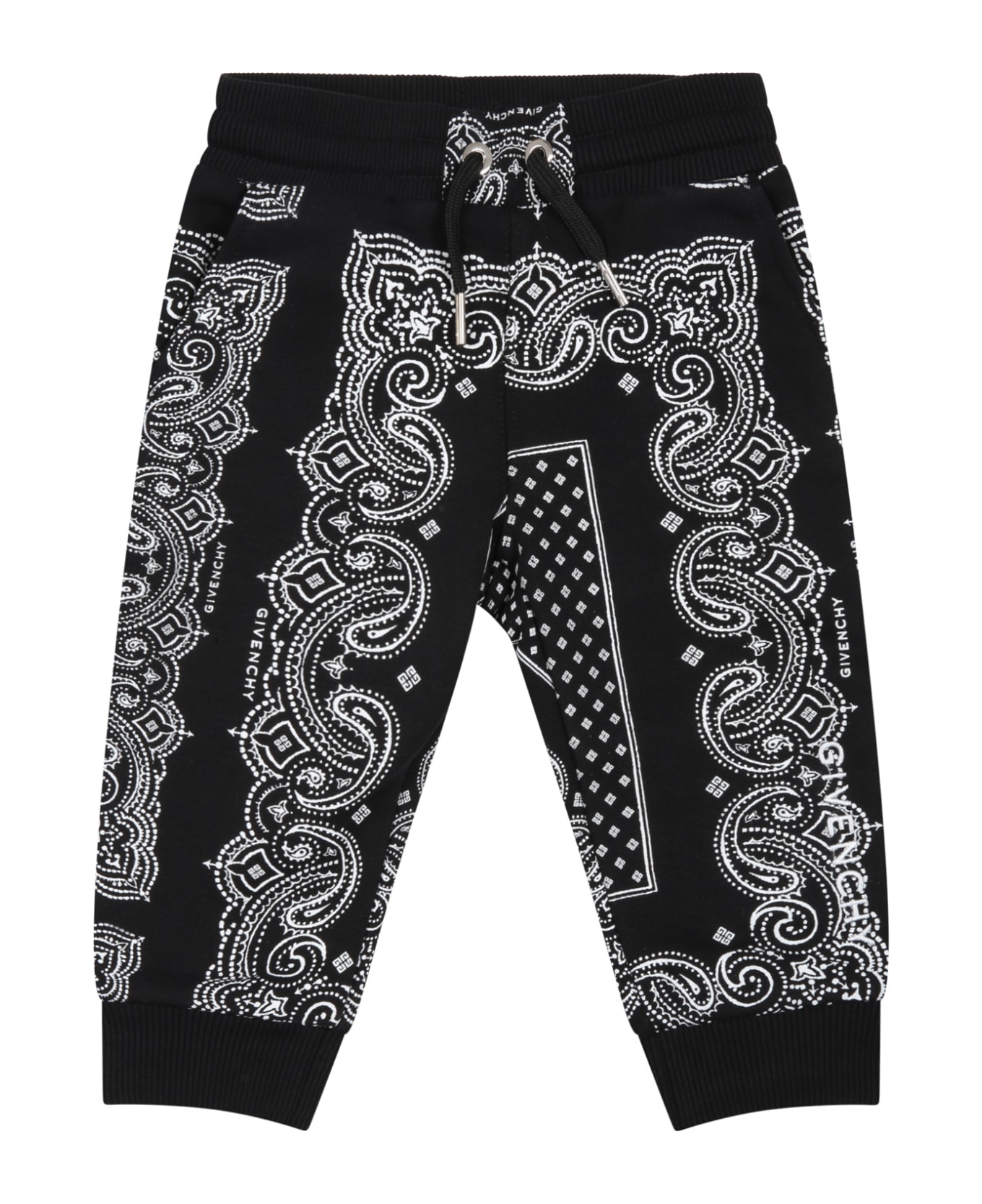 Givenchy Black Sweatpants For Baby Boy With Logo - Black