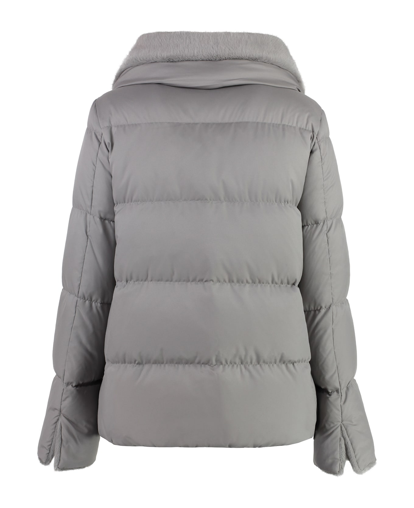 Herno Faux Fur Collar Down Jacket - grey