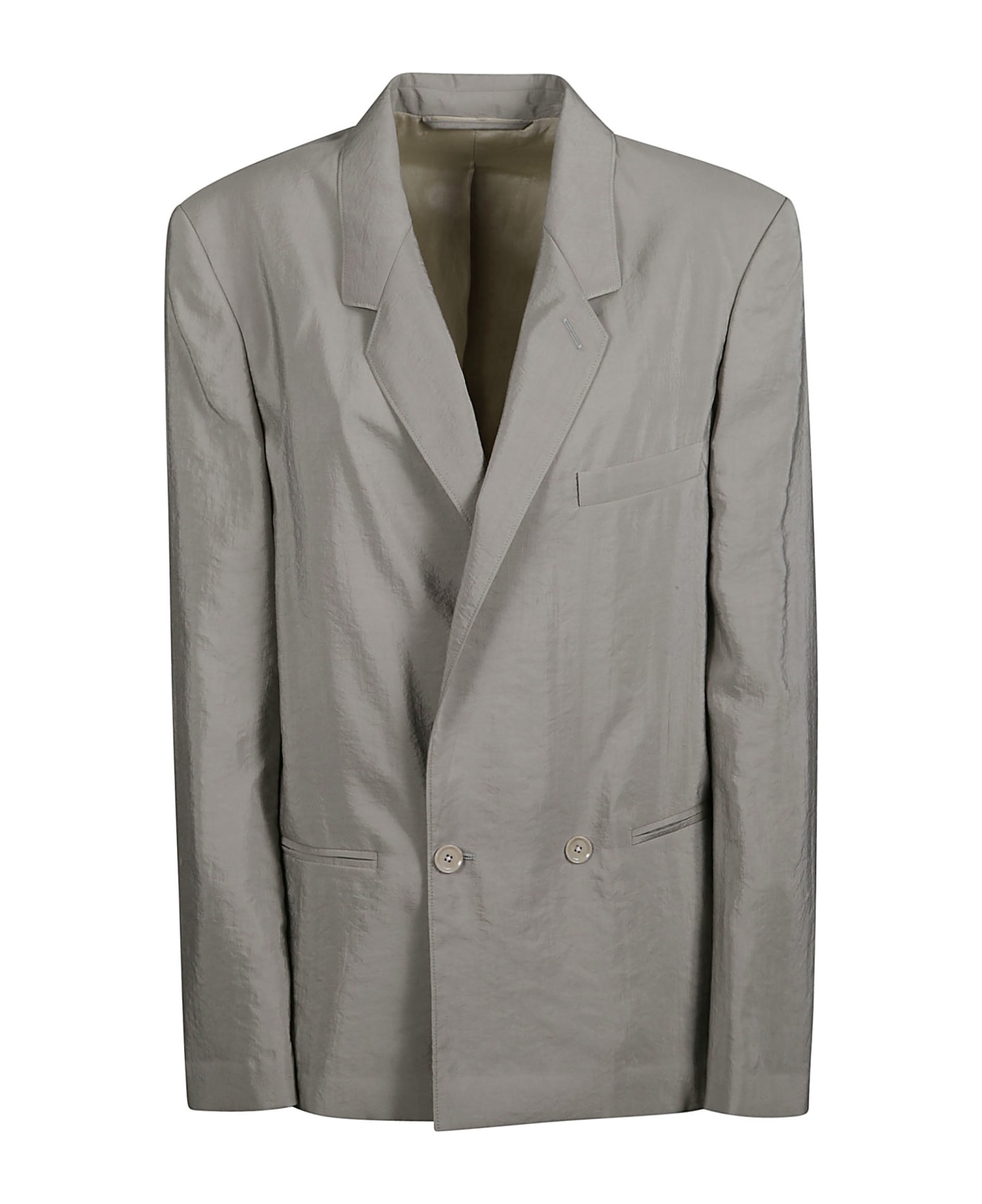 Lemaire Double-breasted Long-sleeved Crinkled Blazer - Grey ブレザー
