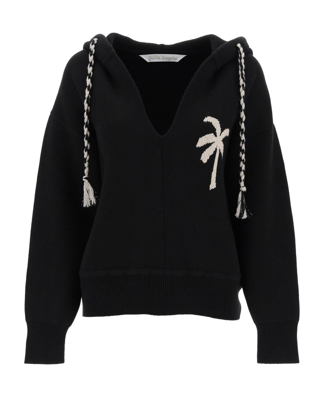 Palm Angels Wool Blend Sweatshirt - BLACK BLACK (Black)
