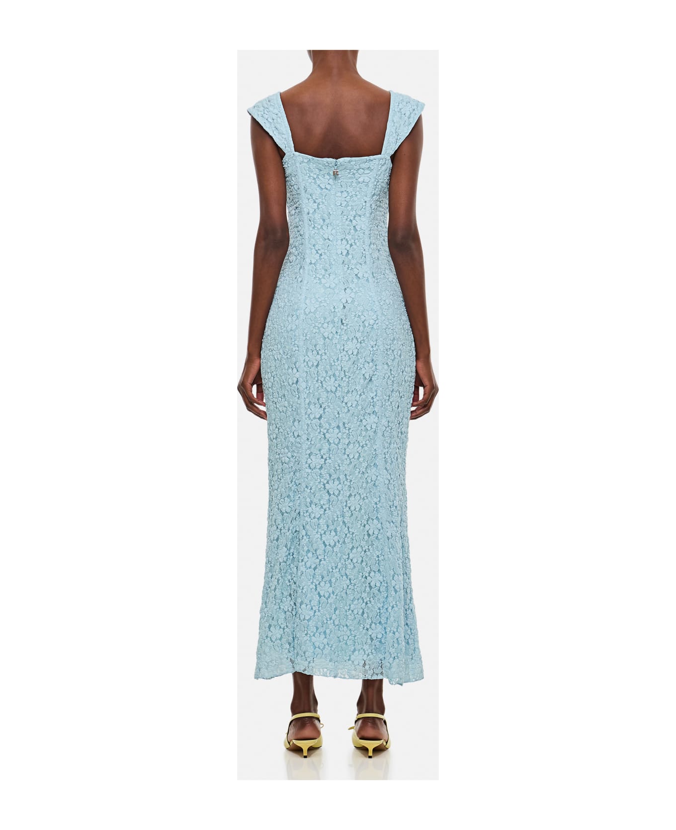 Rotate by Birger Christensen Lace Wide Strap Dress - Clear Blue