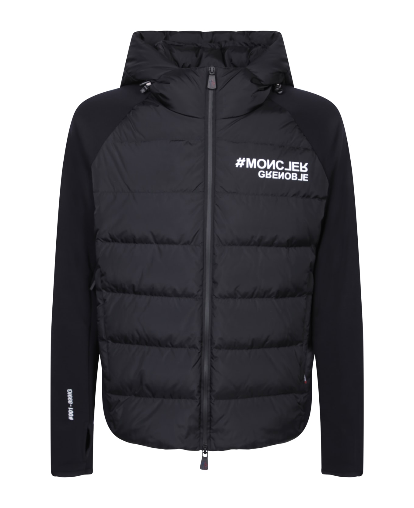 Moncler Grenoble Cardigan With Padded Front Panel - black ダウンジャケット