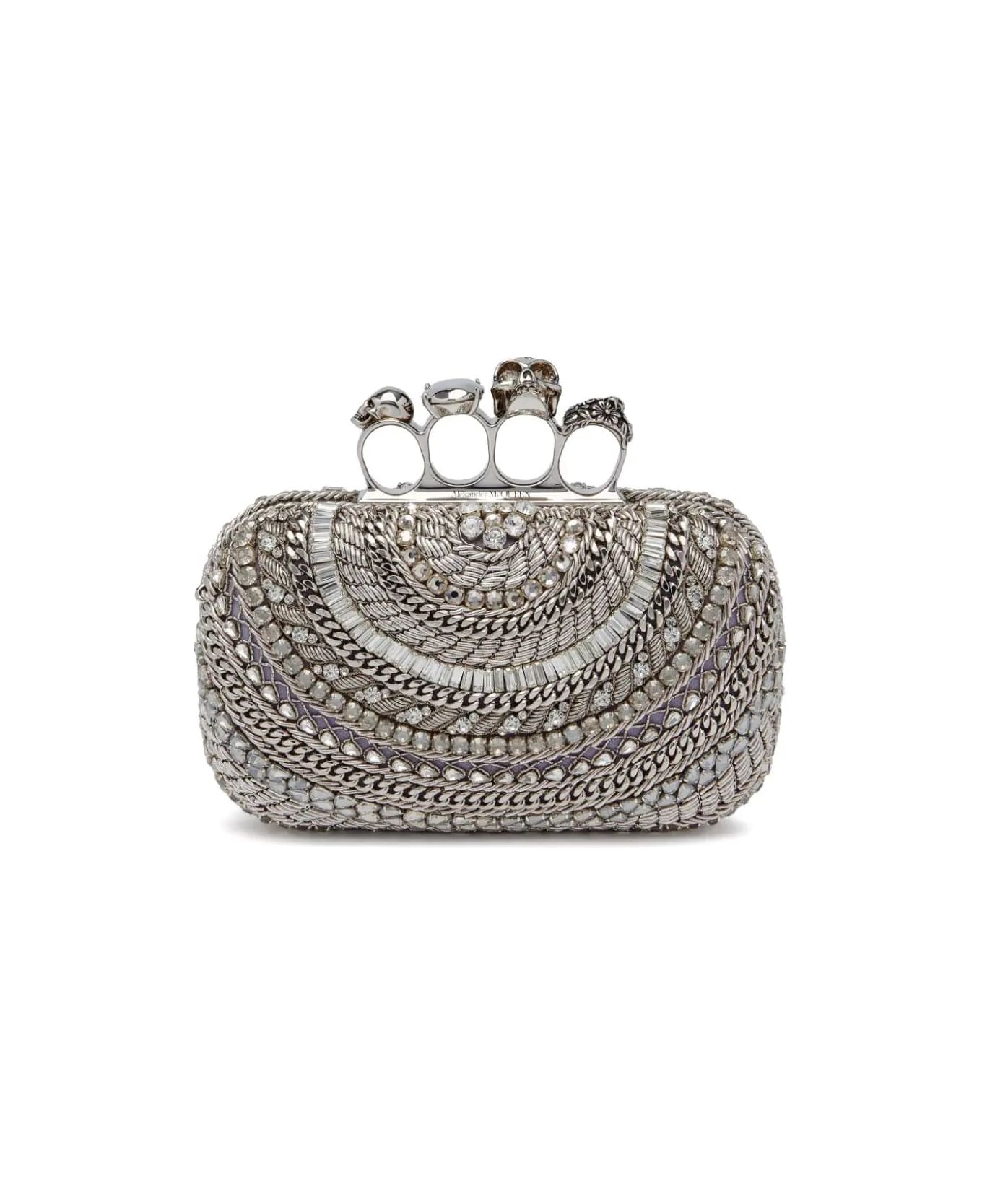 Alexander McQueen The Knuckle Clutch Bag In Silver - Silver クラッチバッグ