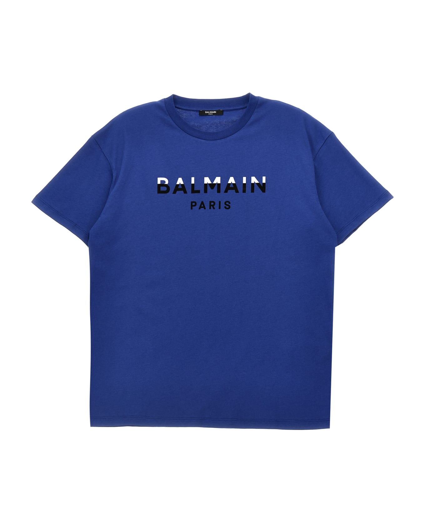 Balmain Flocked Logo T-shirt - Blue