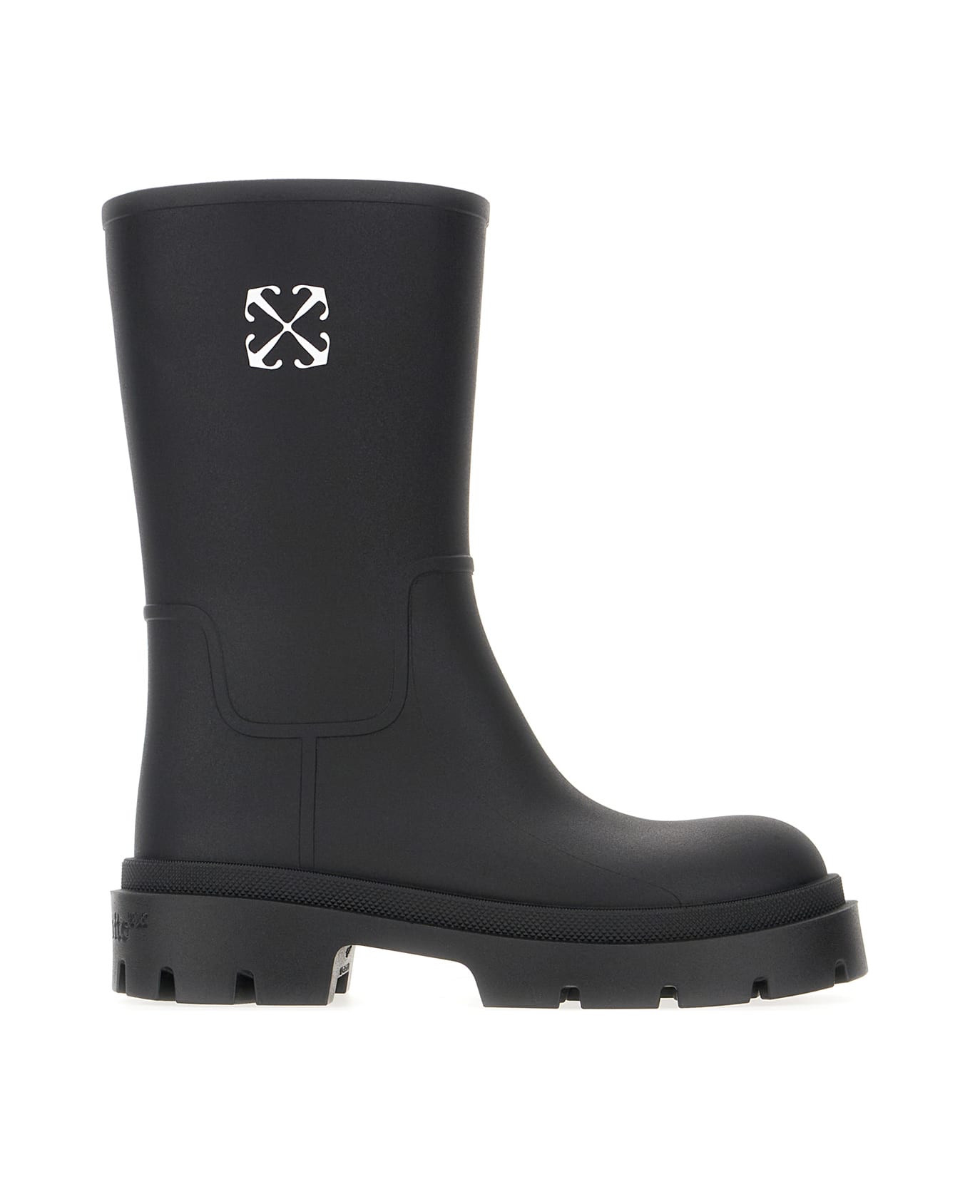 Off-White Black Pvc Boots - BLACK WHITE