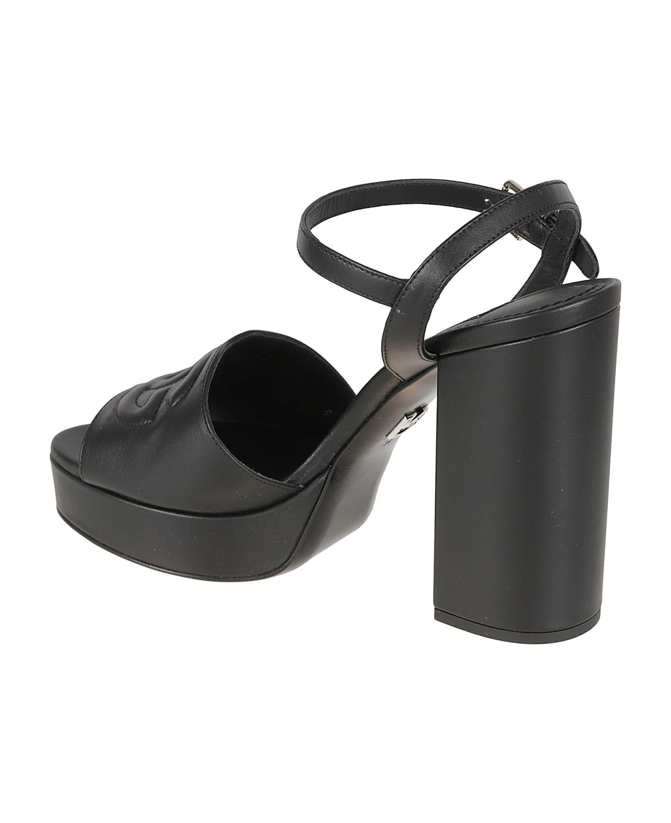 Dolce & Gabbana Ankle Strap Block Heel Sandals - Nero